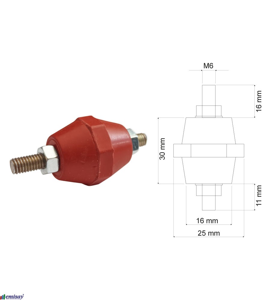 (35x32)mm M6 FIÇI 2C IZOLATÖR