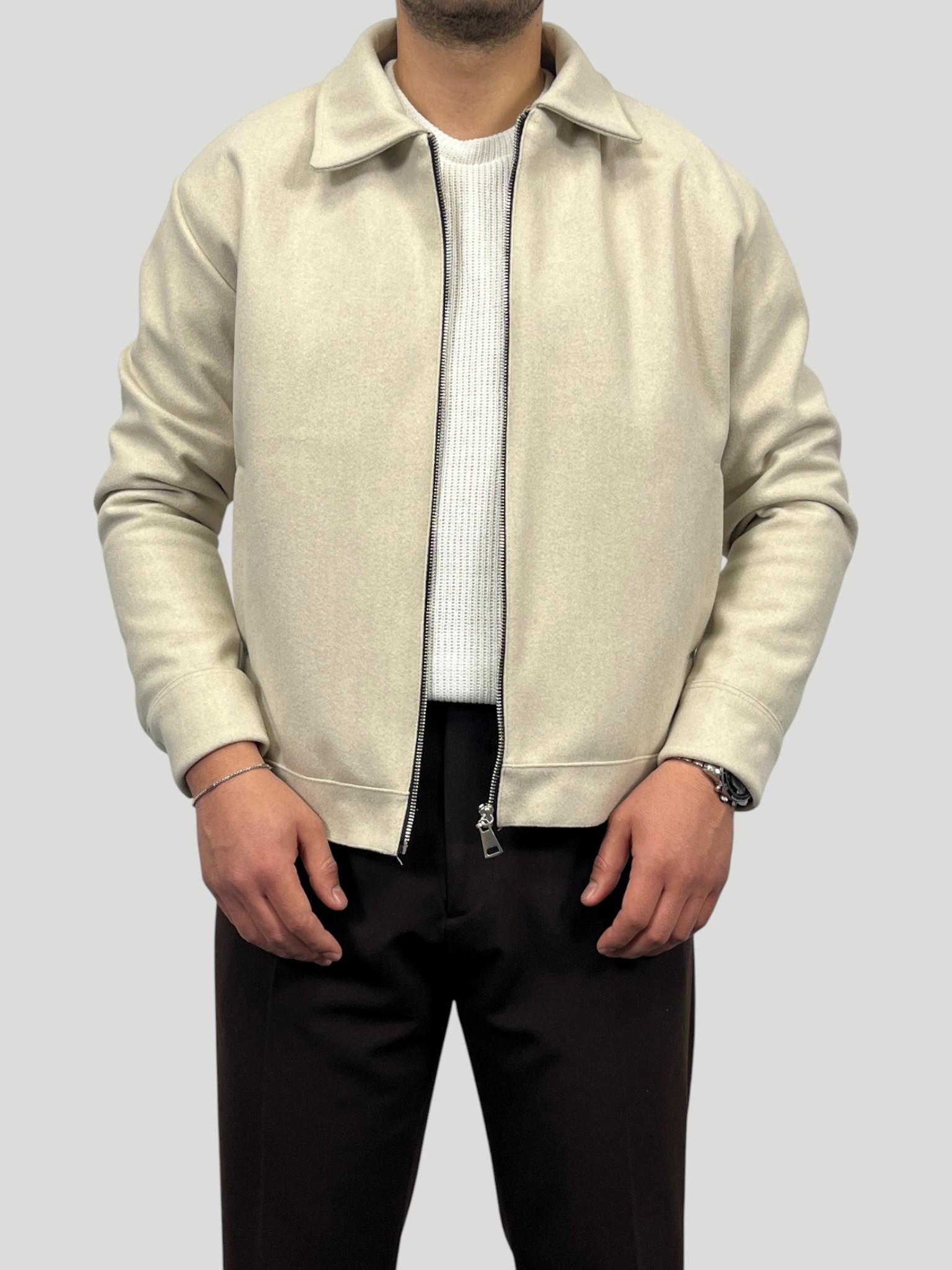 Erkek Premium Koleksiyon Oversize Kalıp Tam Astarlı Kaşe Ceket - Krem