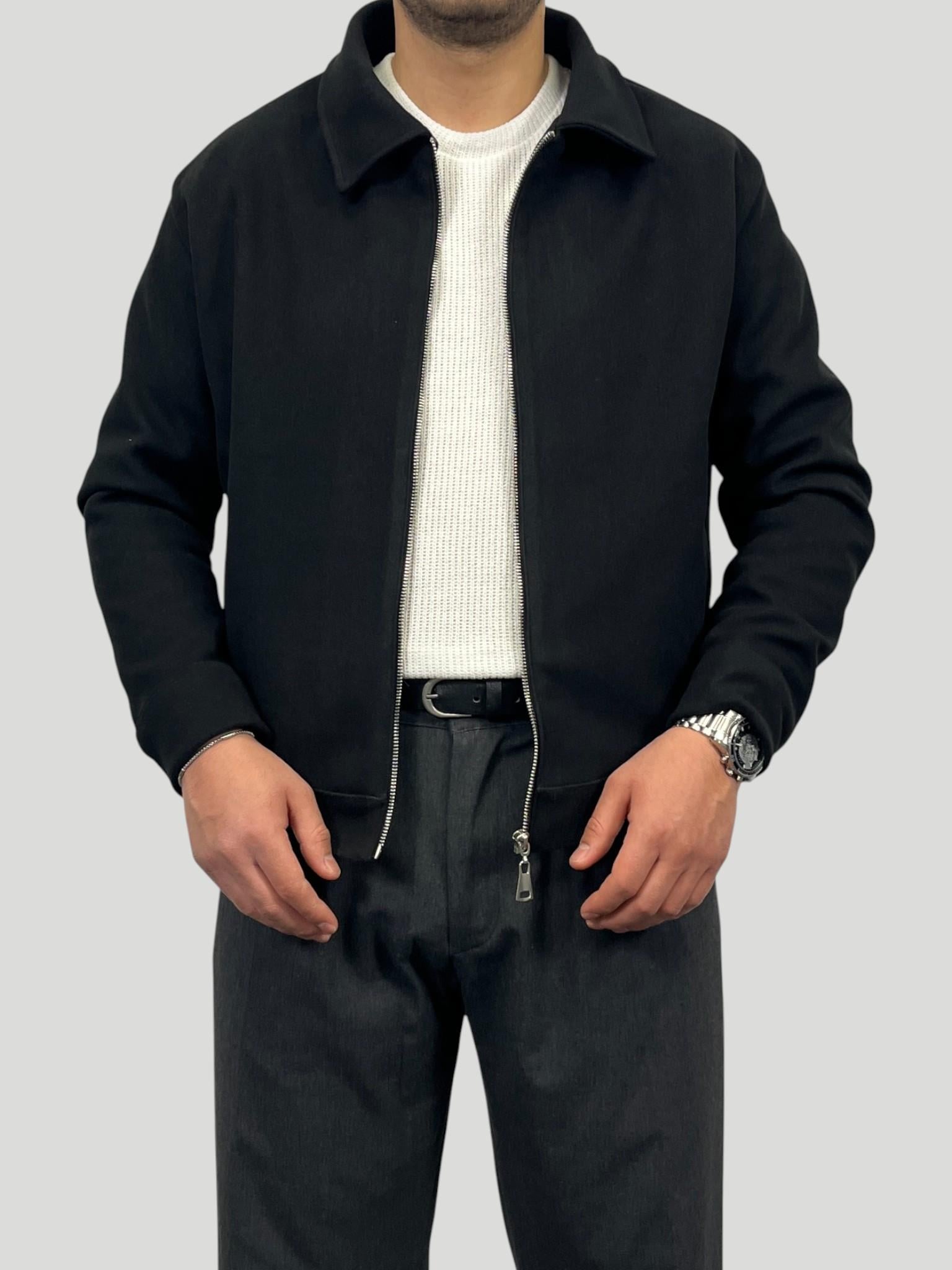 Erkek Premium Koleksiyon Oversize Kalıp Tam Astarlı Kaşe Ceket - Siyah