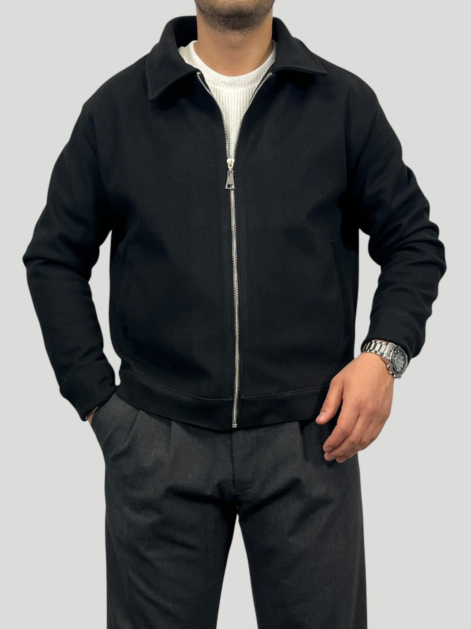 Erkek Premium Koleksiyon Oversize Kalıp Tam Astarlı Kaşe Ceket - Siyah
