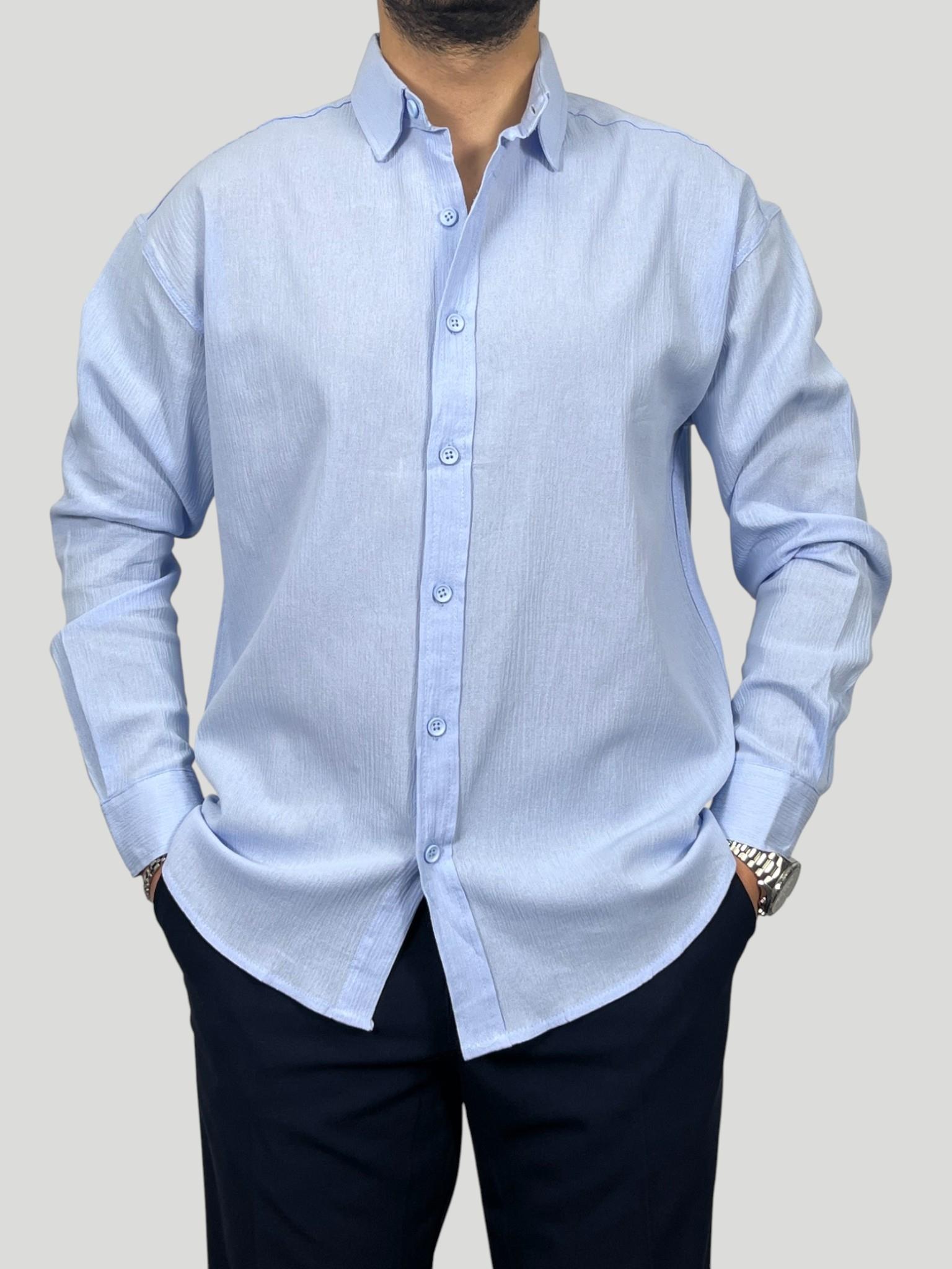 Havanna Premium Kalite Oversize Kırınkıl Gömlek - Bebe Mavi