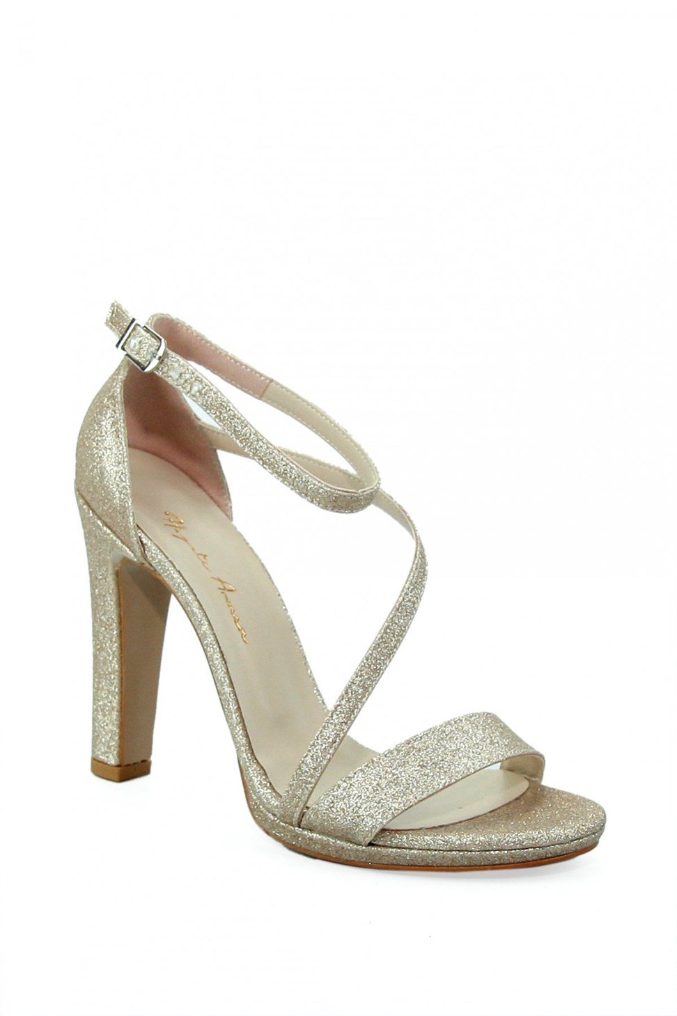 Kadın Bilekten Ayarlanabilir Bantlı Abiye Ayakkabı VİZON SİM