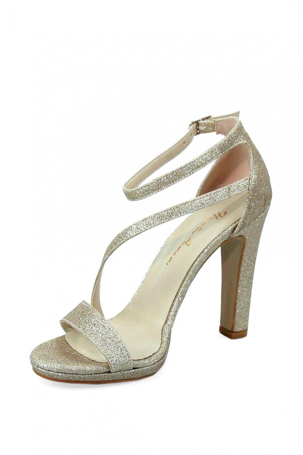 Kadın Bilekten Ayarlanabilir Bantlı Abiye Ayakkabı VİZON SİM