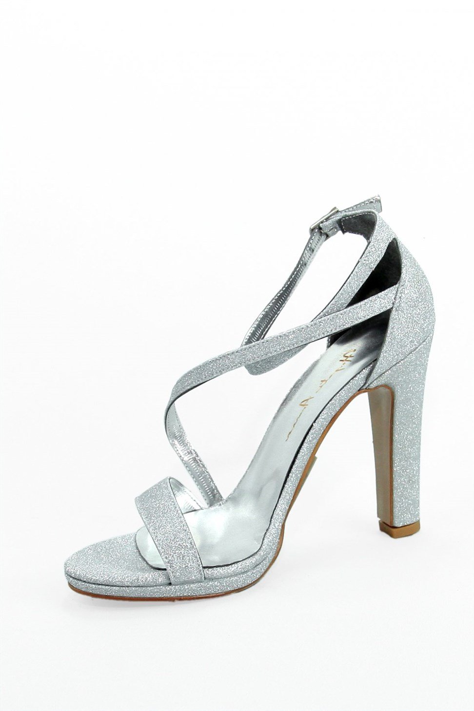 Kadın Bilekten Ayarlanabilir Bantlı Abiye Ayakkabı LAME SİM