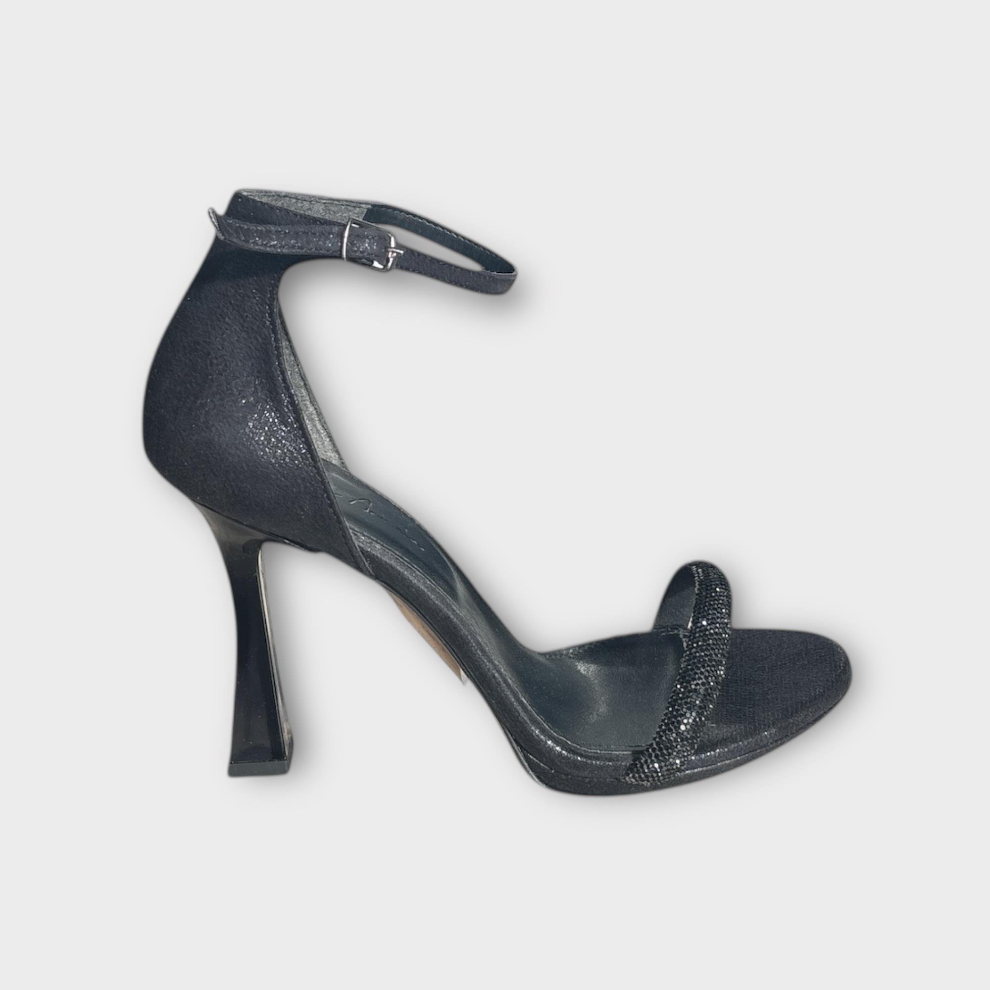 Kadın Bilekten Bağlamalı Taş Detaylı Abiye Ayakkabı Siyah