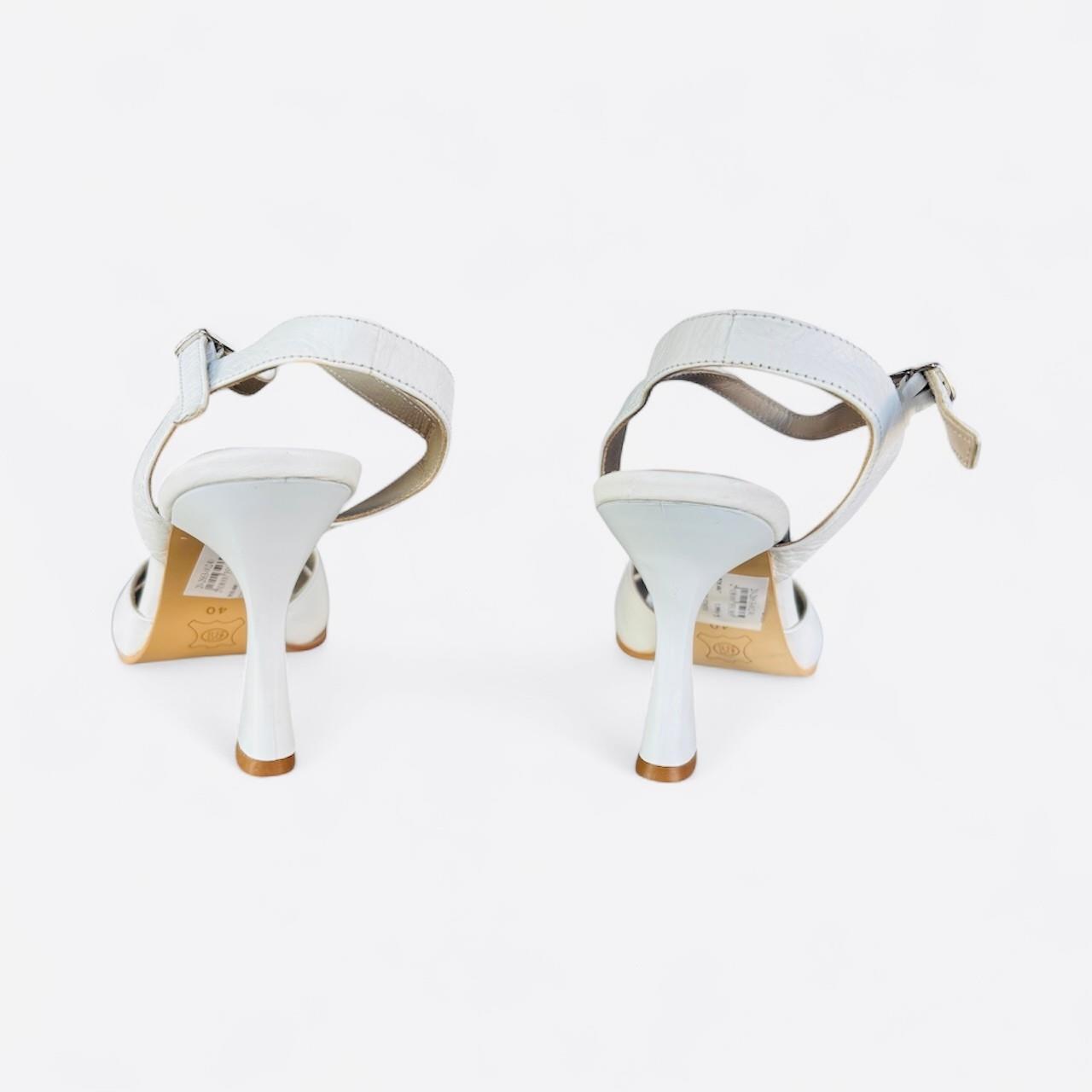 Kadın Hakiki Deri Bilekten Tokalı Abiye Ayakkabı Beyaz