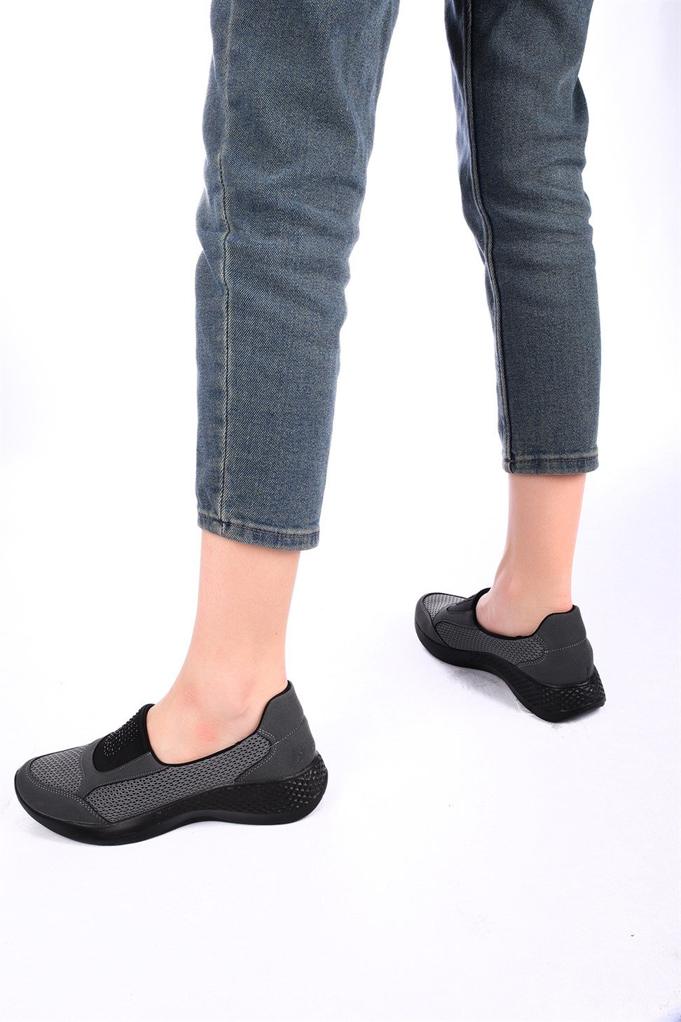 Kadın Kalın Tabanlı Günlük Comfort Ayakkabı GRİ