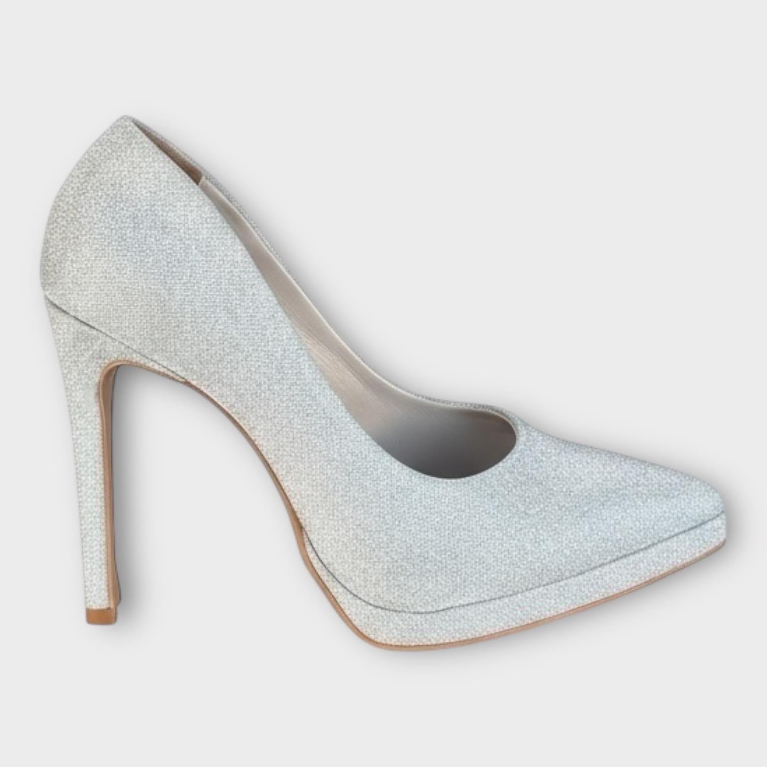 Kadın Önden Platformlu Simli Abiye Ayakkabı Lame Sim