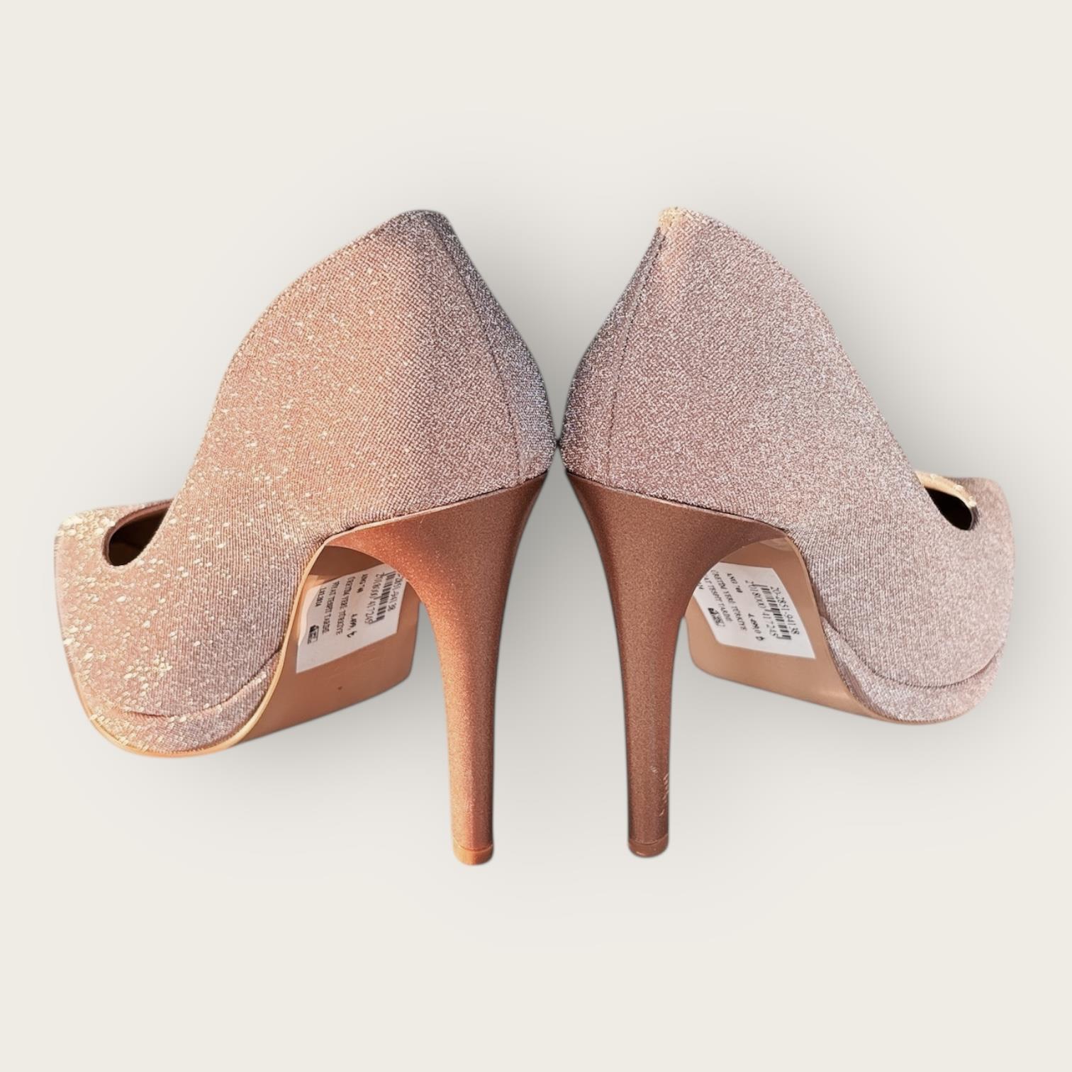 Kadın Önden Platformlu Simli Abiye Ayakkabı Rose Sim