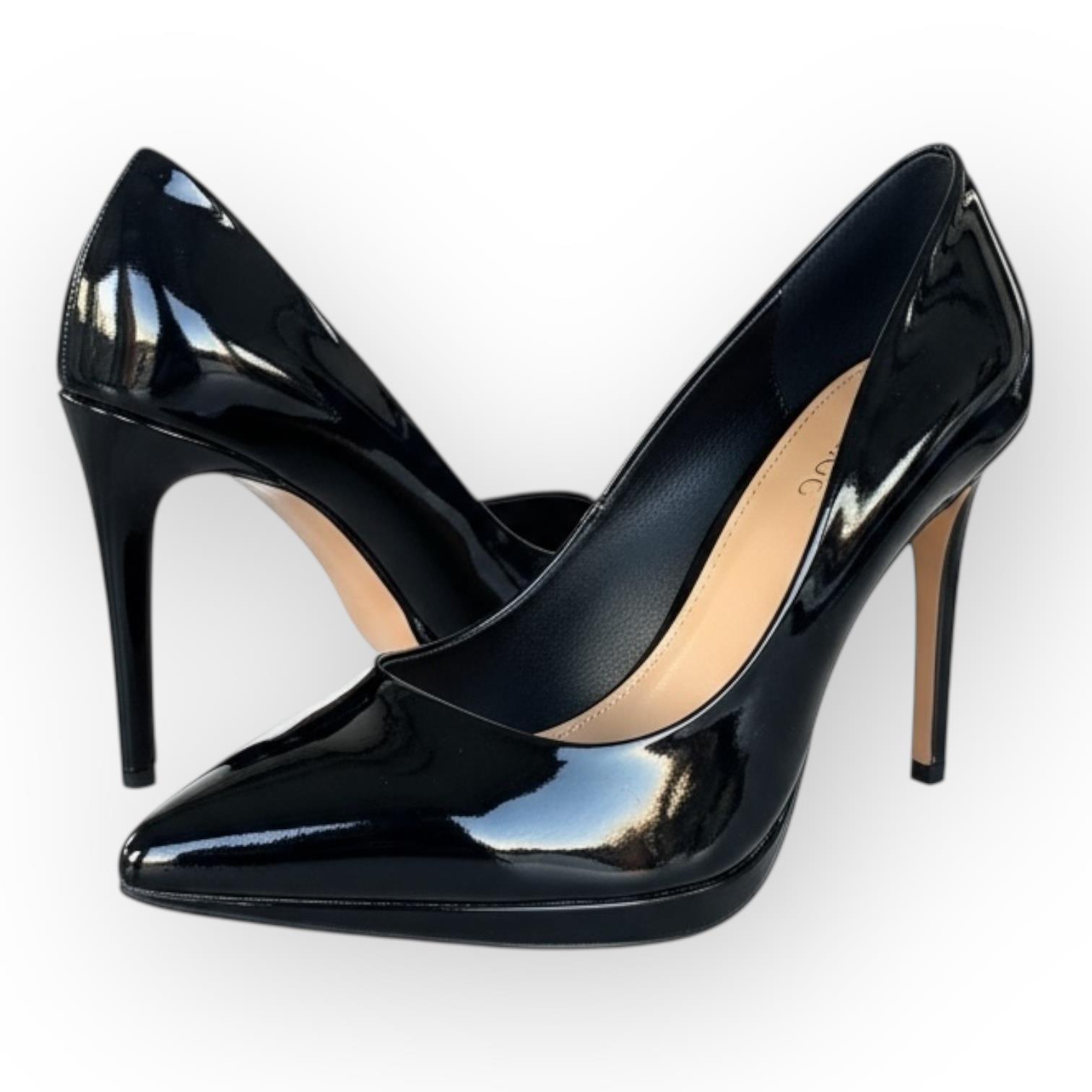 Kadın Önden Platformlu Simli Abiye Ayakkabı Siyah Rugan