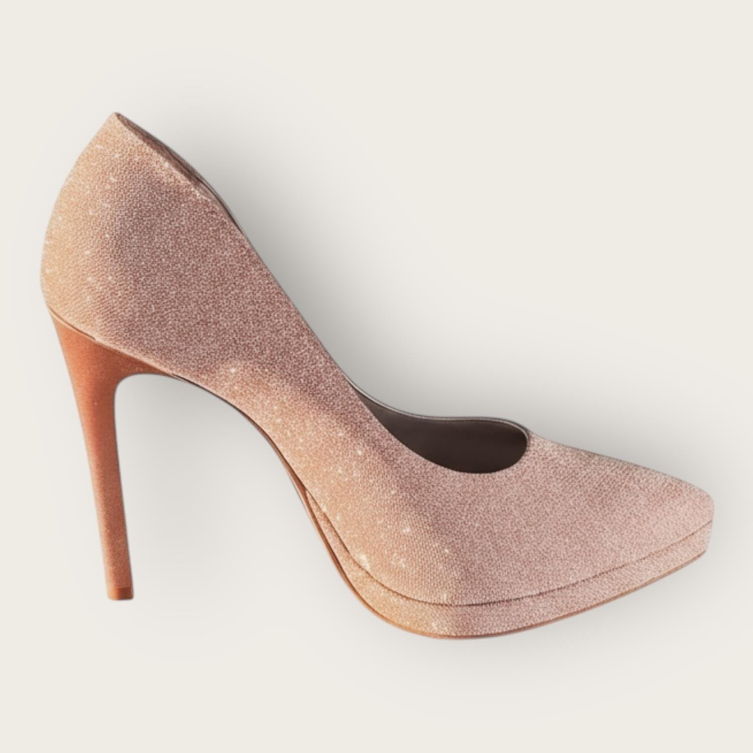 Kadın Önden Platformlu Simli Abiye Ayakkabı Rose Sim