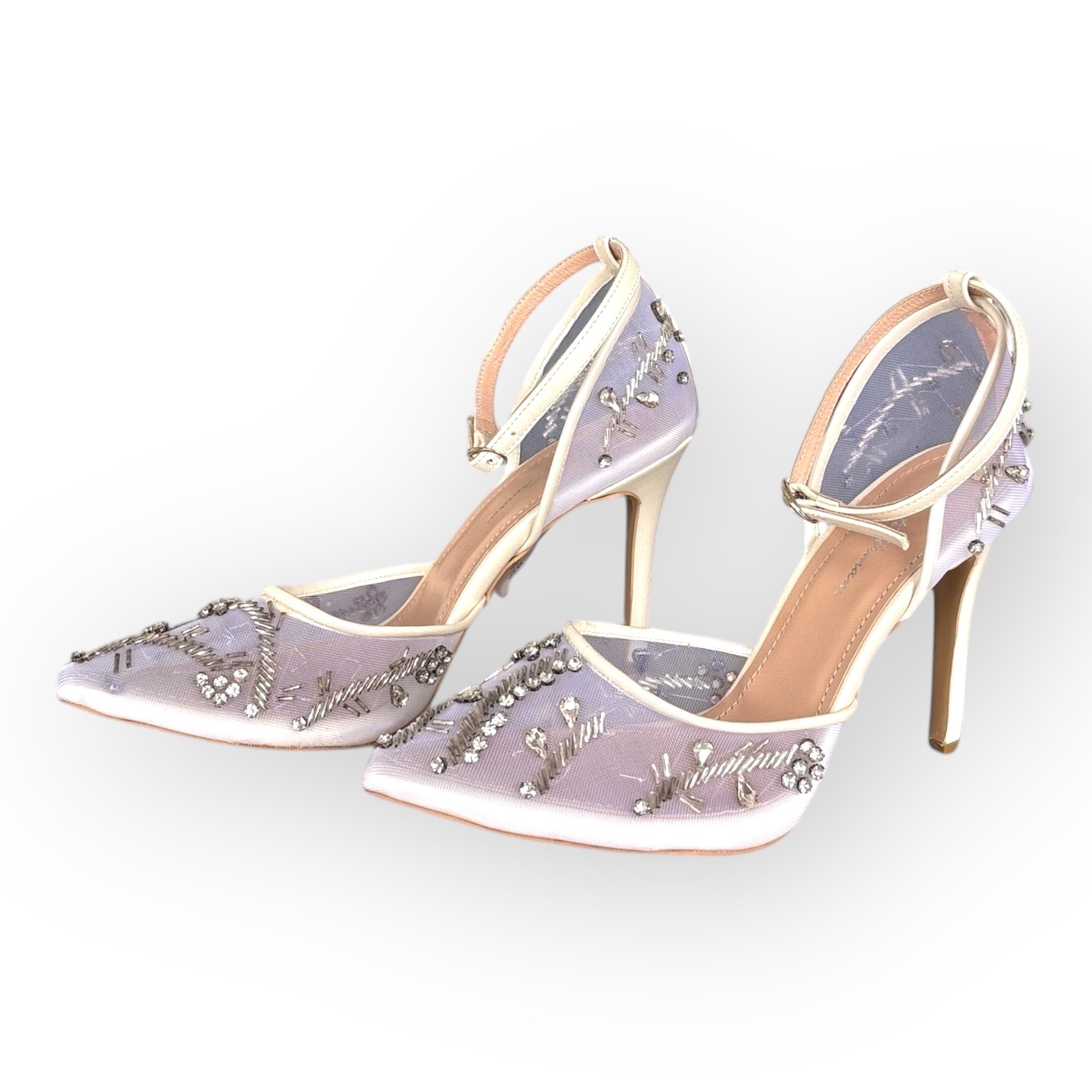 Kadın Taş Detaylı Abiye Ayakkabı Beyaz