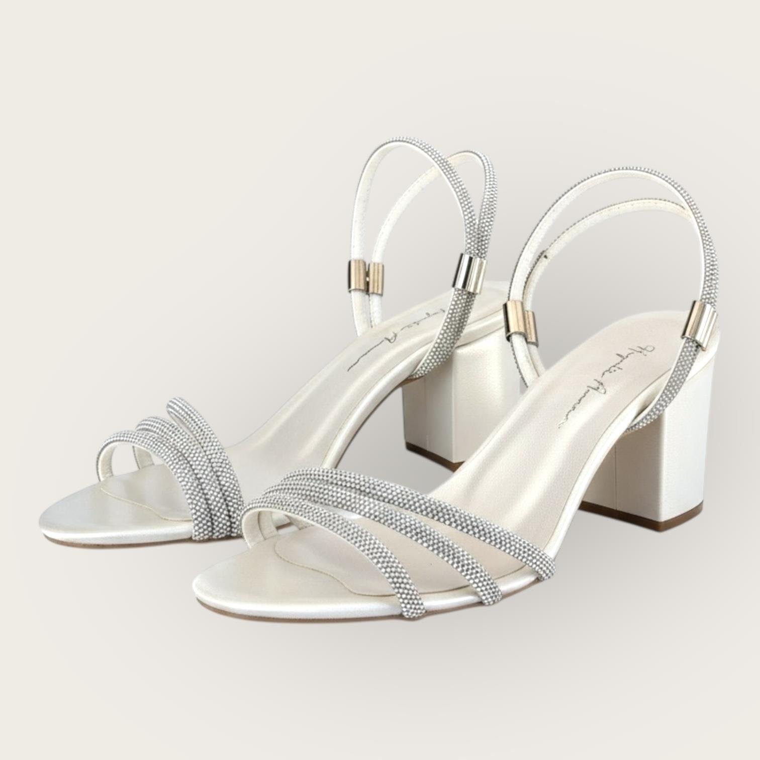 Kadın Taş Detaylı Abiye Ayakkabı Beyaz Sedef