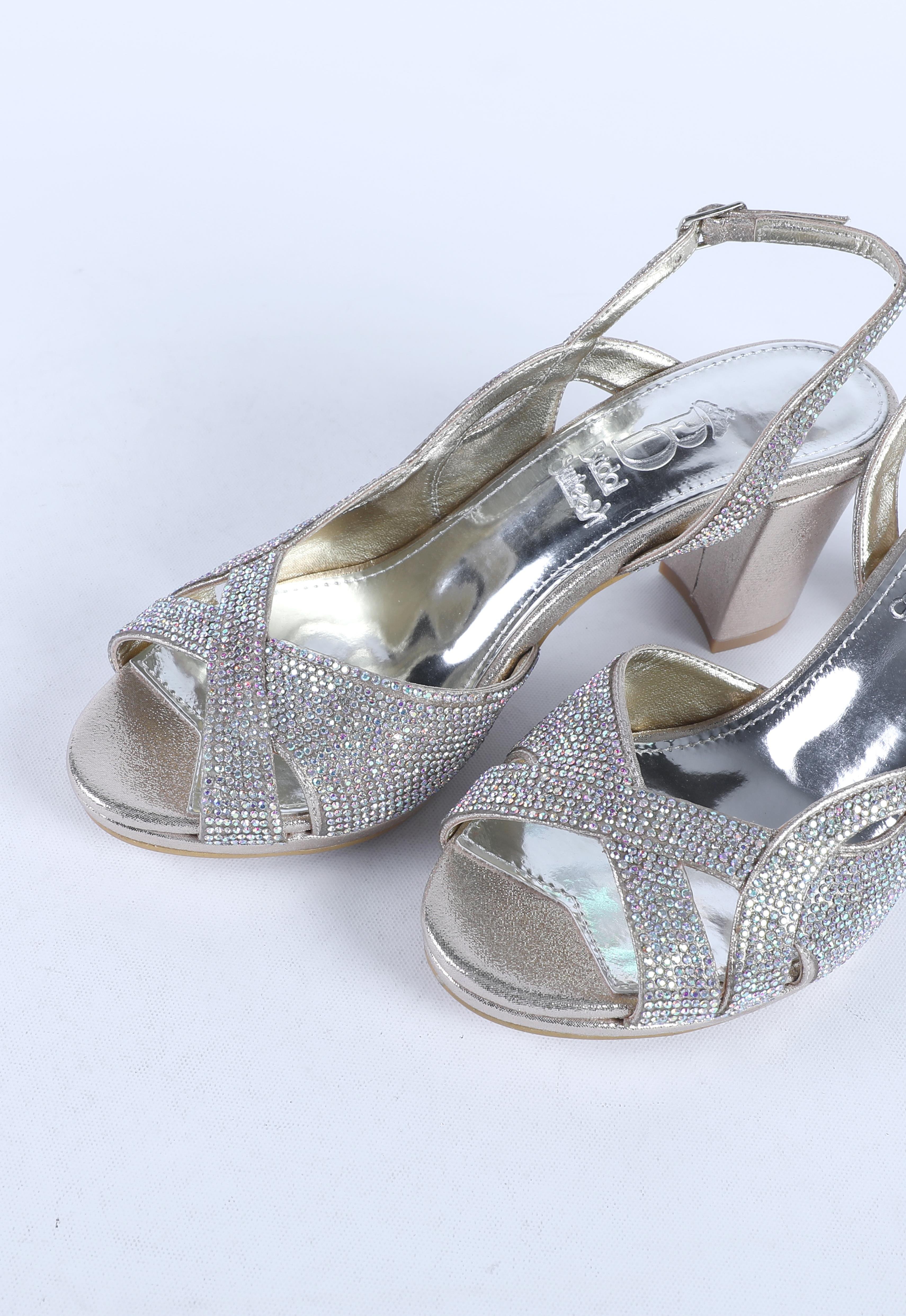 Kadın Taş Detaylı Abiye Ayakkabı Dore