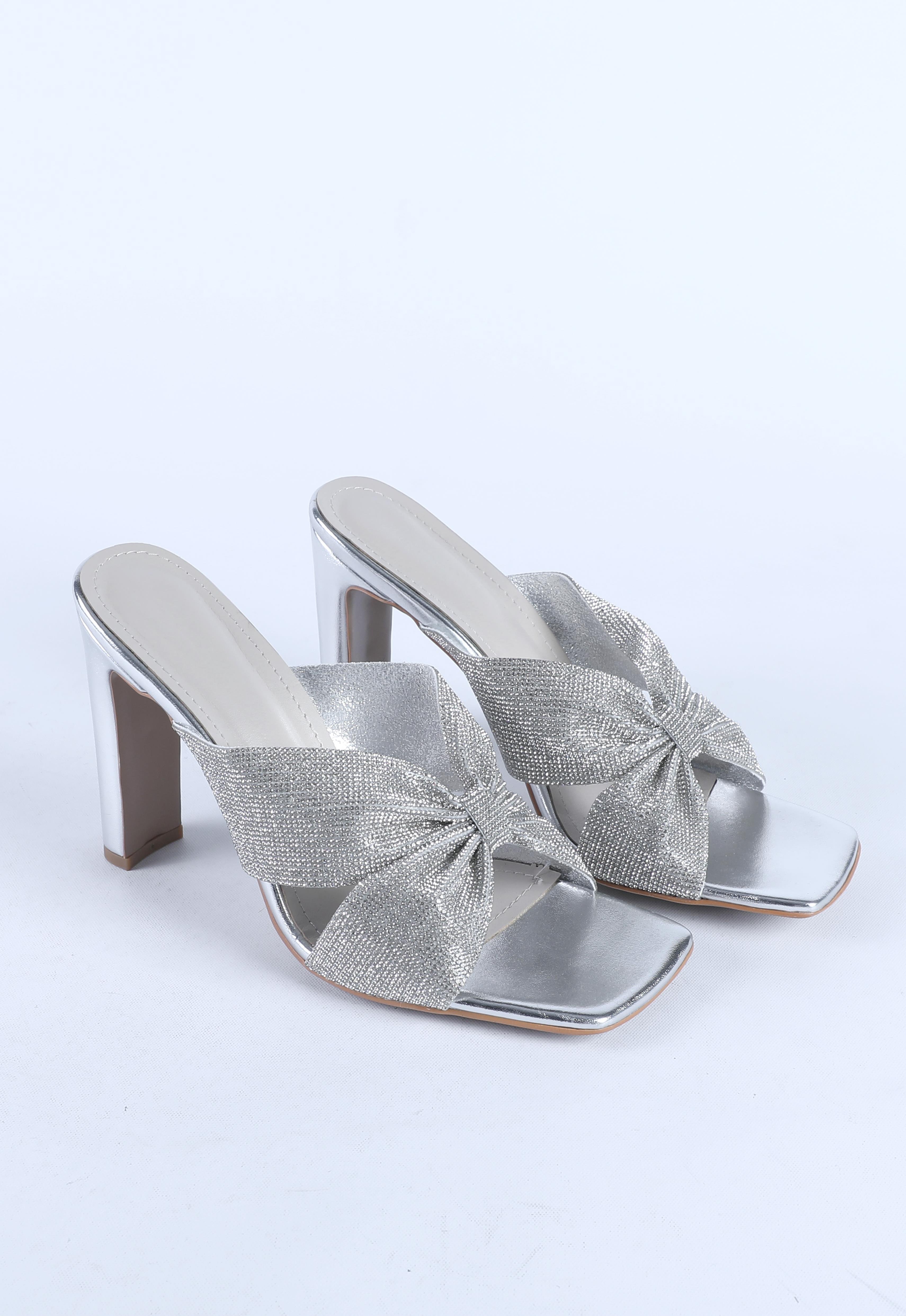 Kadın Taş Detaylı Abiye Ayakkabı Gümüş