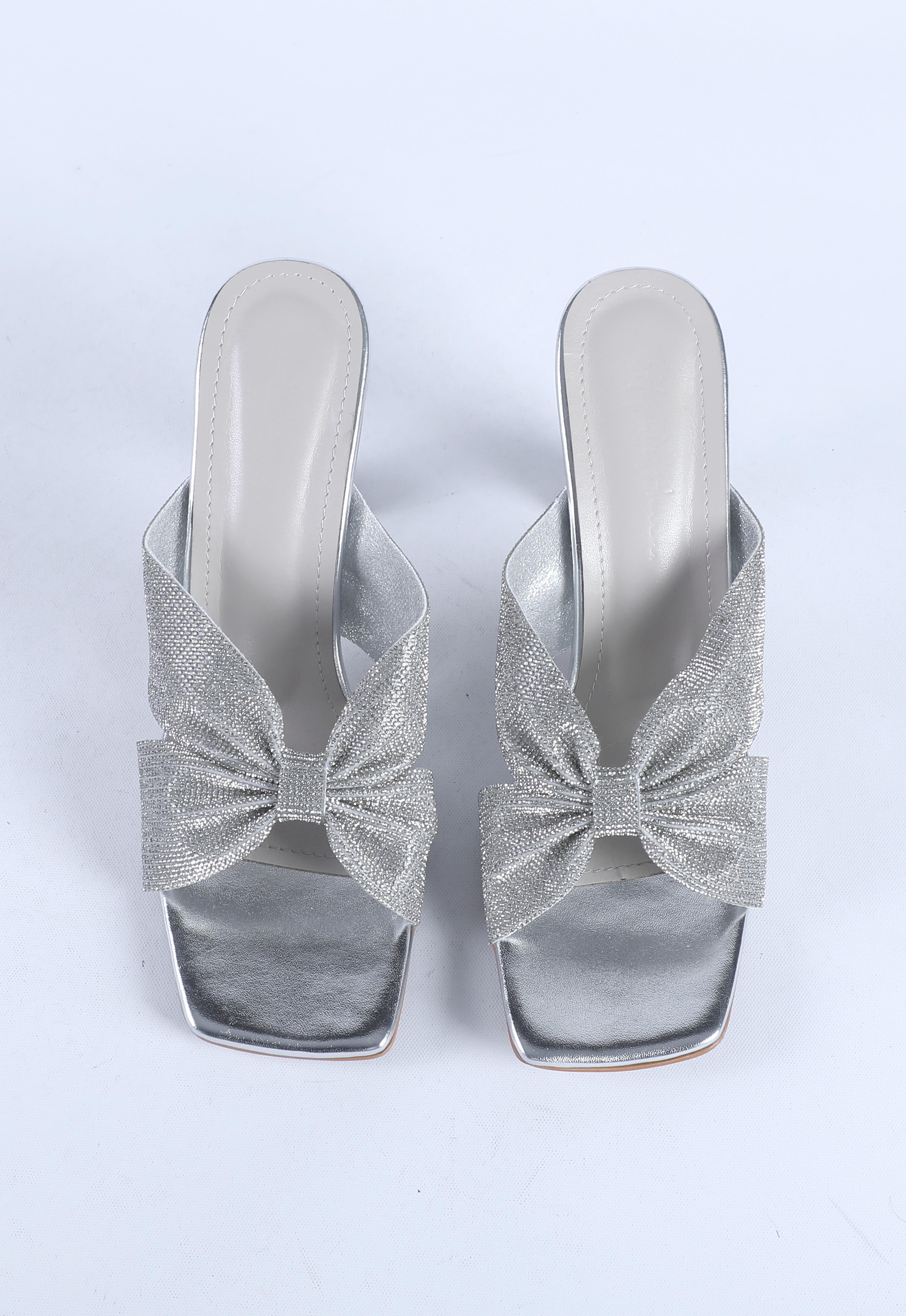 Kadın Taş Detaylı Abiye Ayakkabı Gümüş