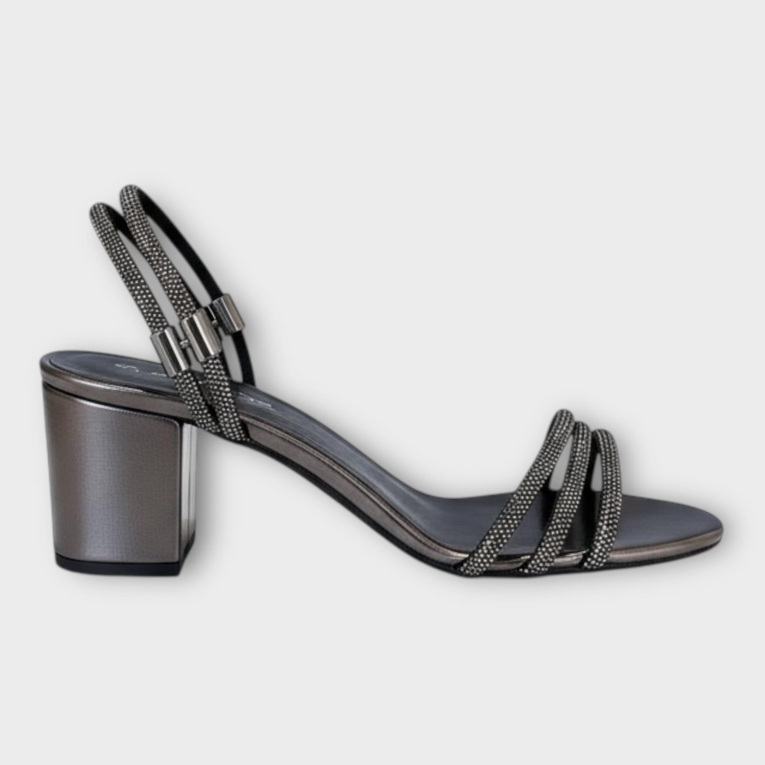 Kadın Taş Detaylı Abiye Ayakkabı Platin