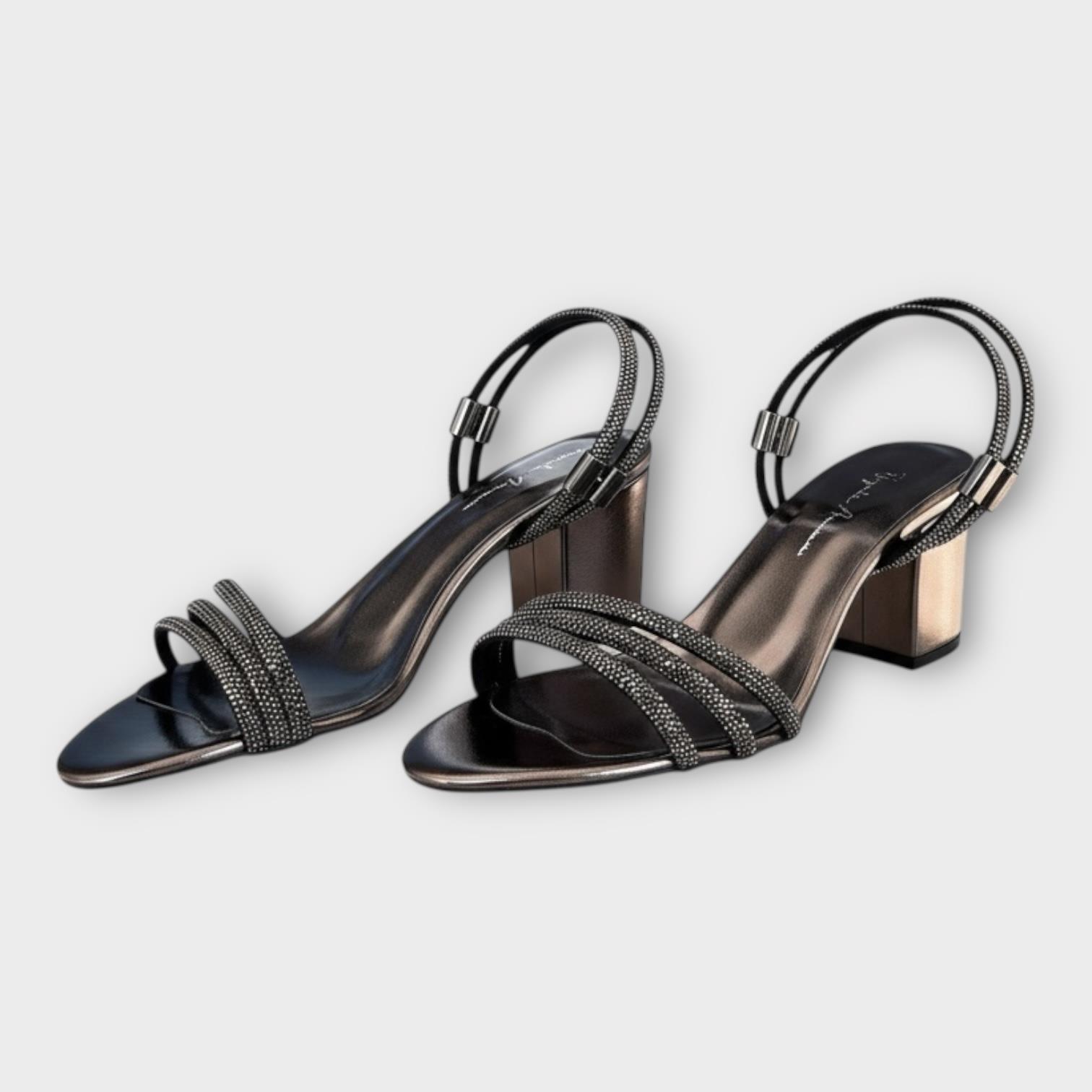 Kadın Taş Detaylı Abiye Ayakkabı Platin