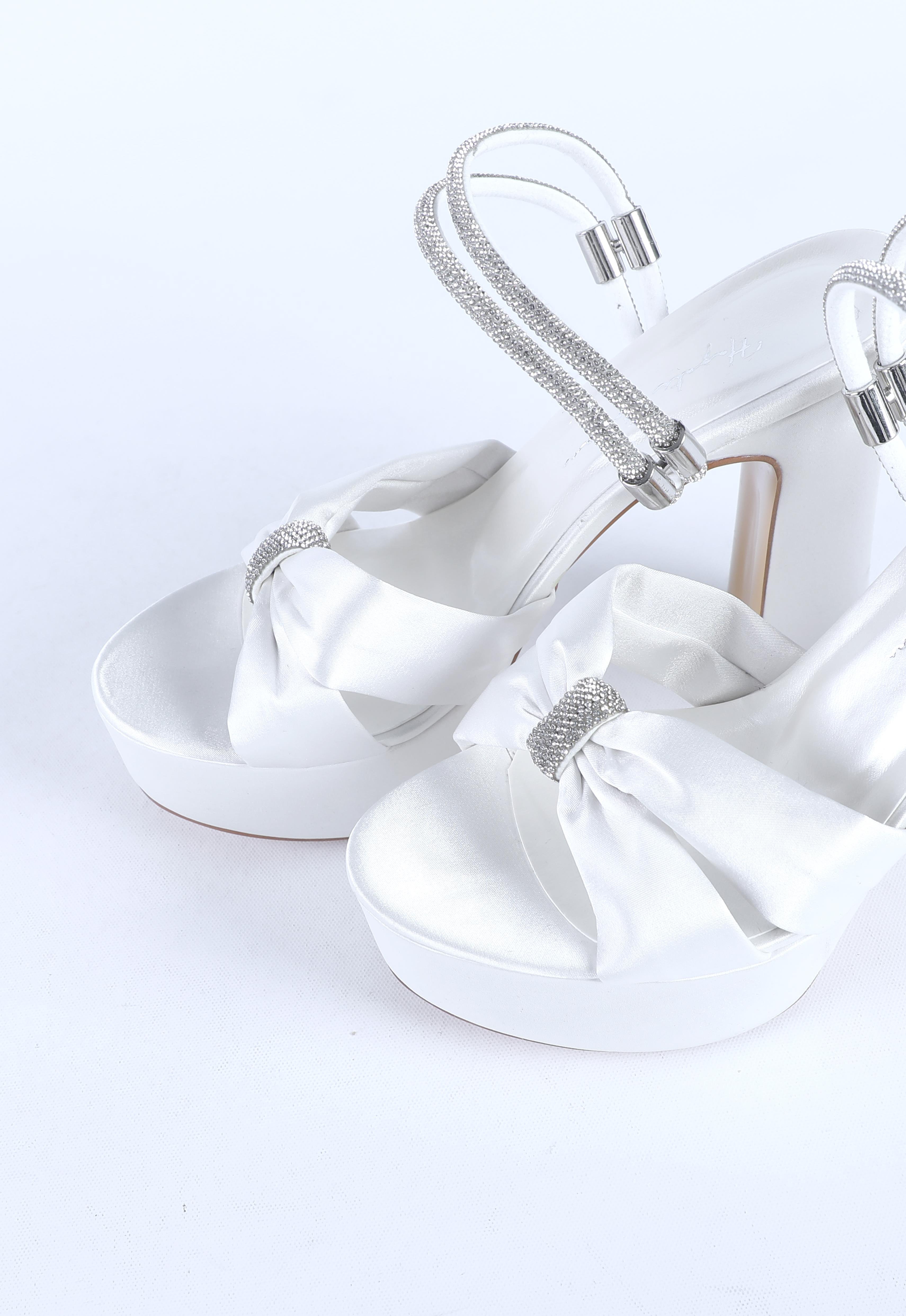 Kadın Taş Detaylı Abiye Ayakkabı Sedef Saten