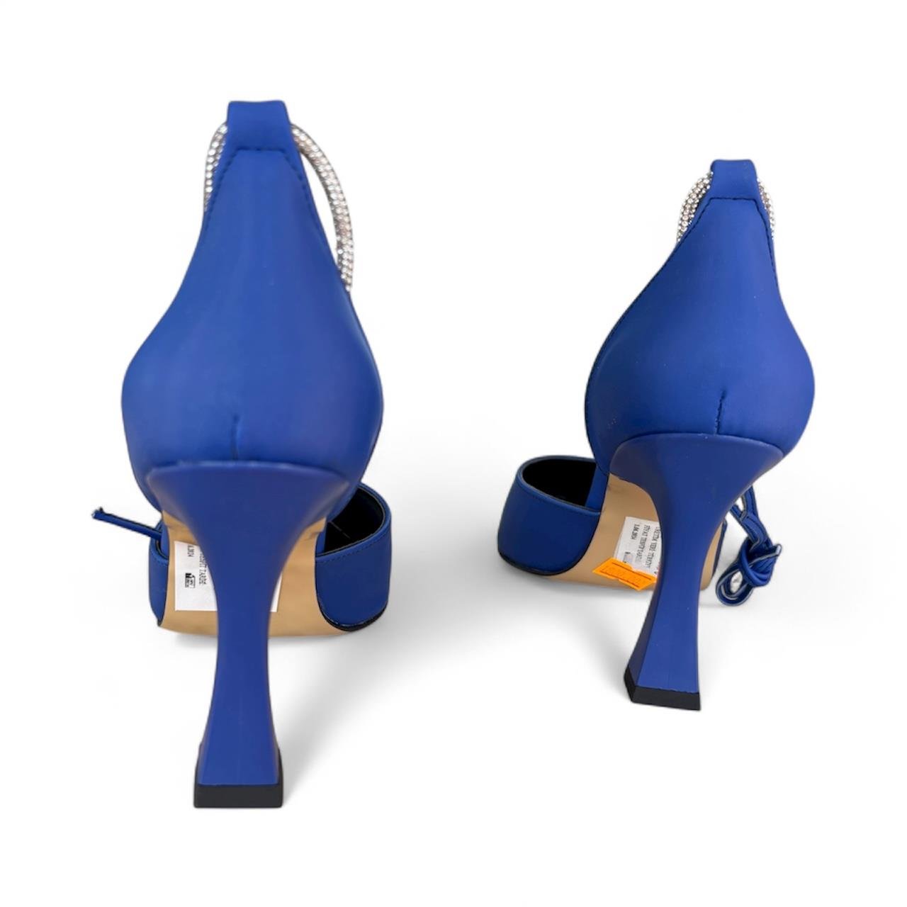 Kadın Taş Detaylı Üstten Bağlamalı Abiye Ayakkabı Mavi