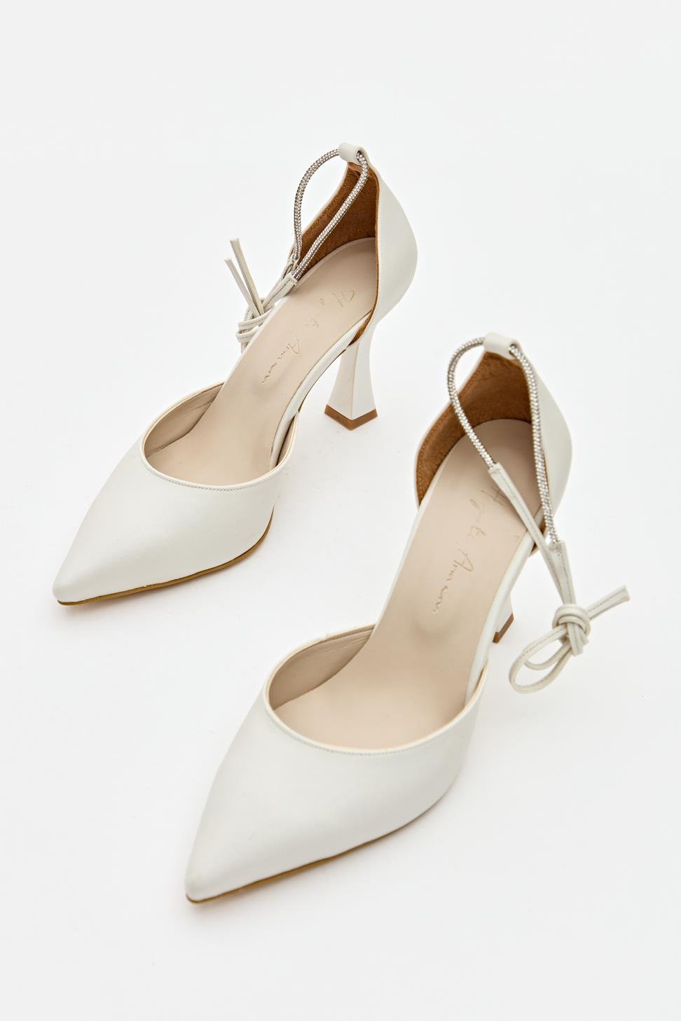 Kadın Taş Detaylı Üstten Bağlamalı Abiye Ayakkabı SEDEF