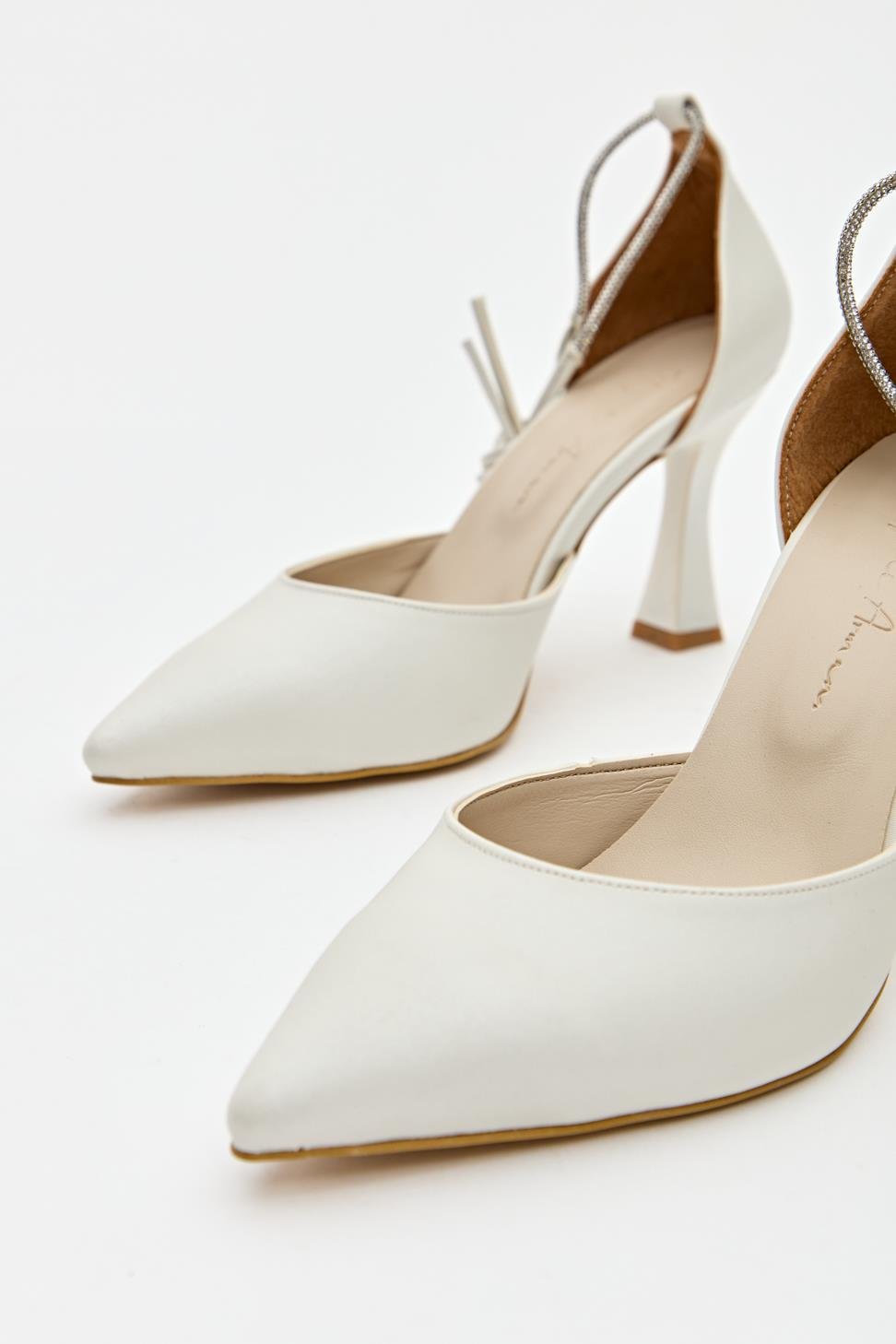 Kadın Taş Detaylı Üstten Bağlamalı Abiye Ayakkabı SEDEF