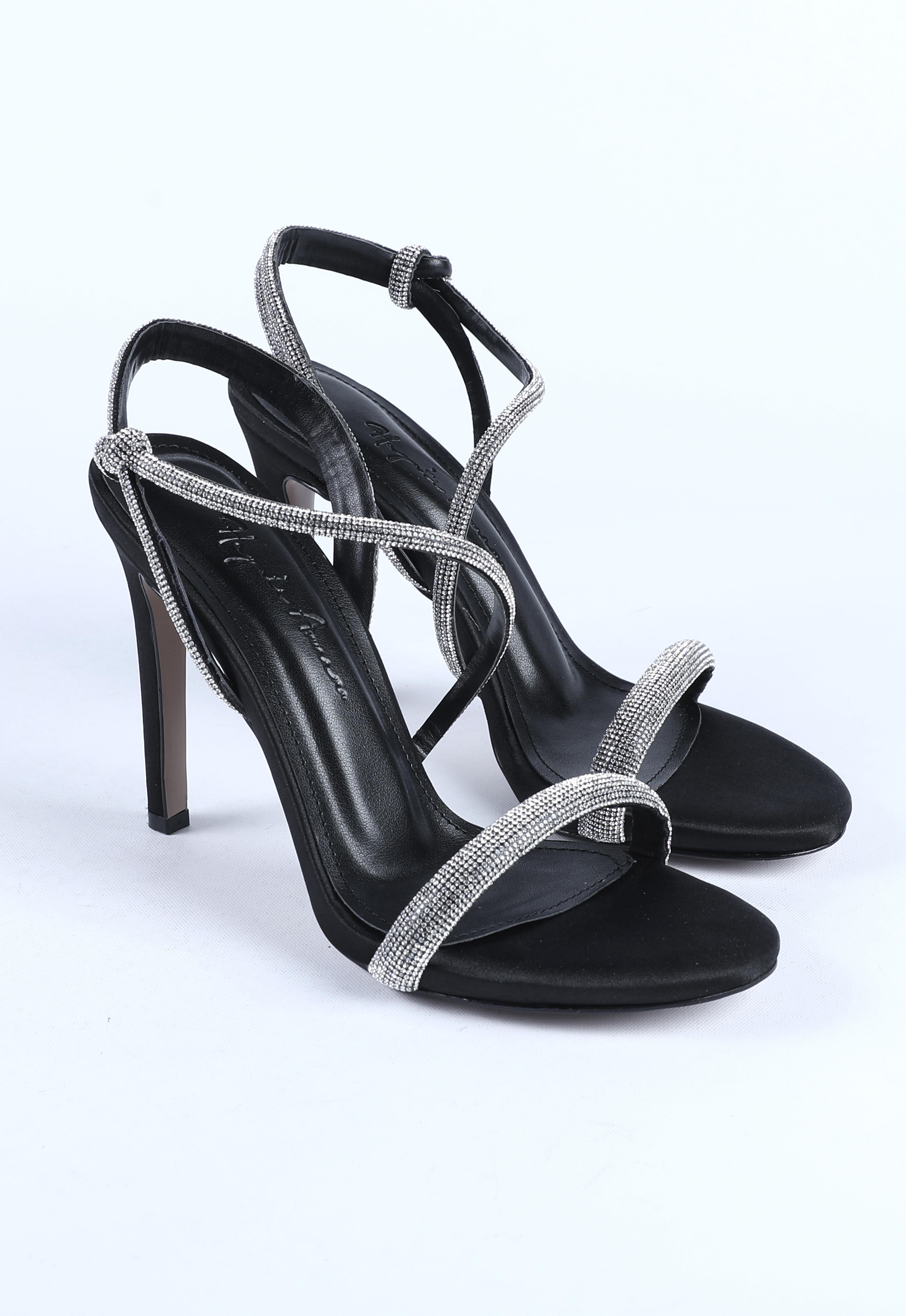 Kadın Taş Kordon Detaylı Abiye Ayakkabı Siyah