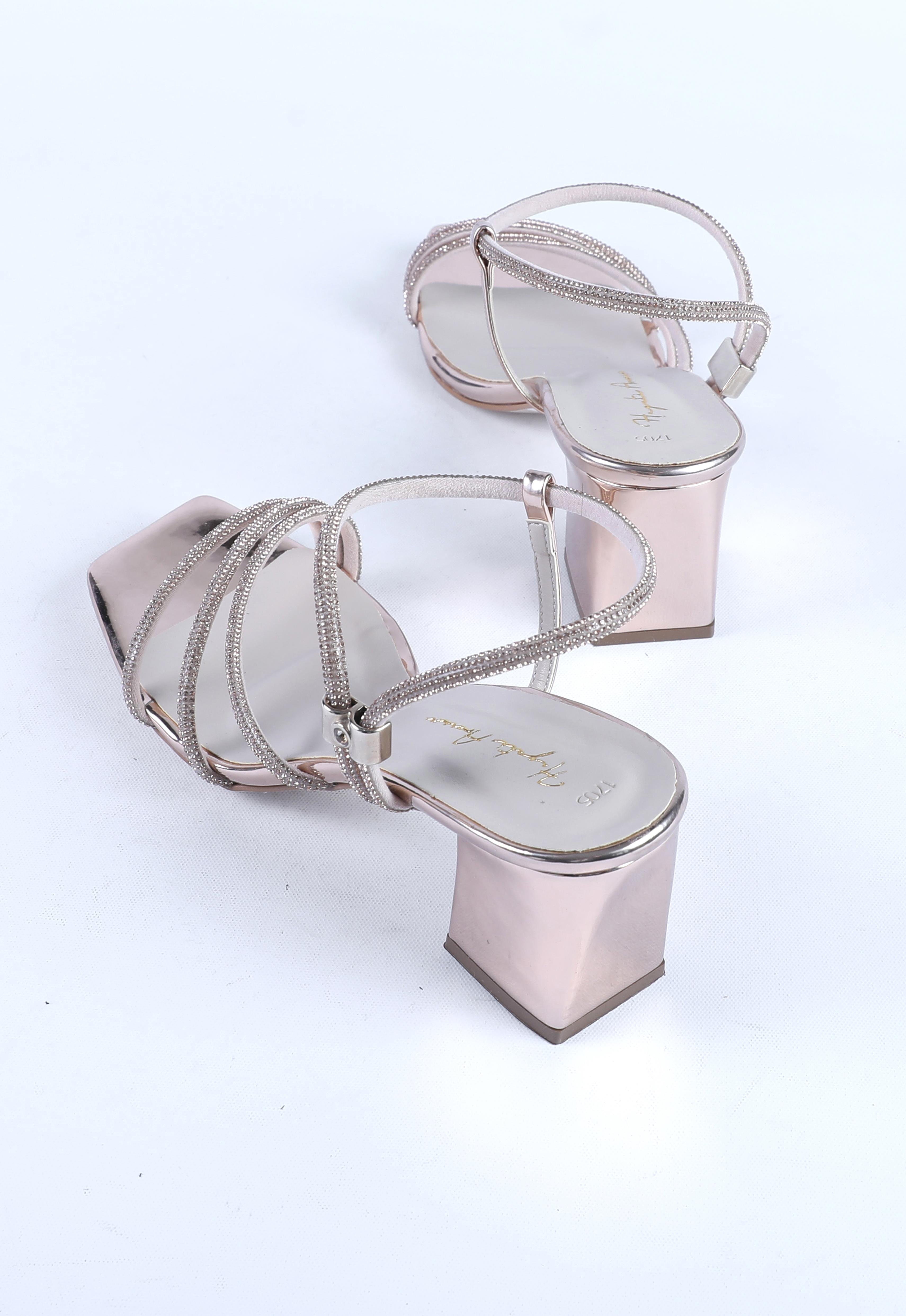 Kadın Taş Kordon Detaylı Abiye Ayakkabı Altın