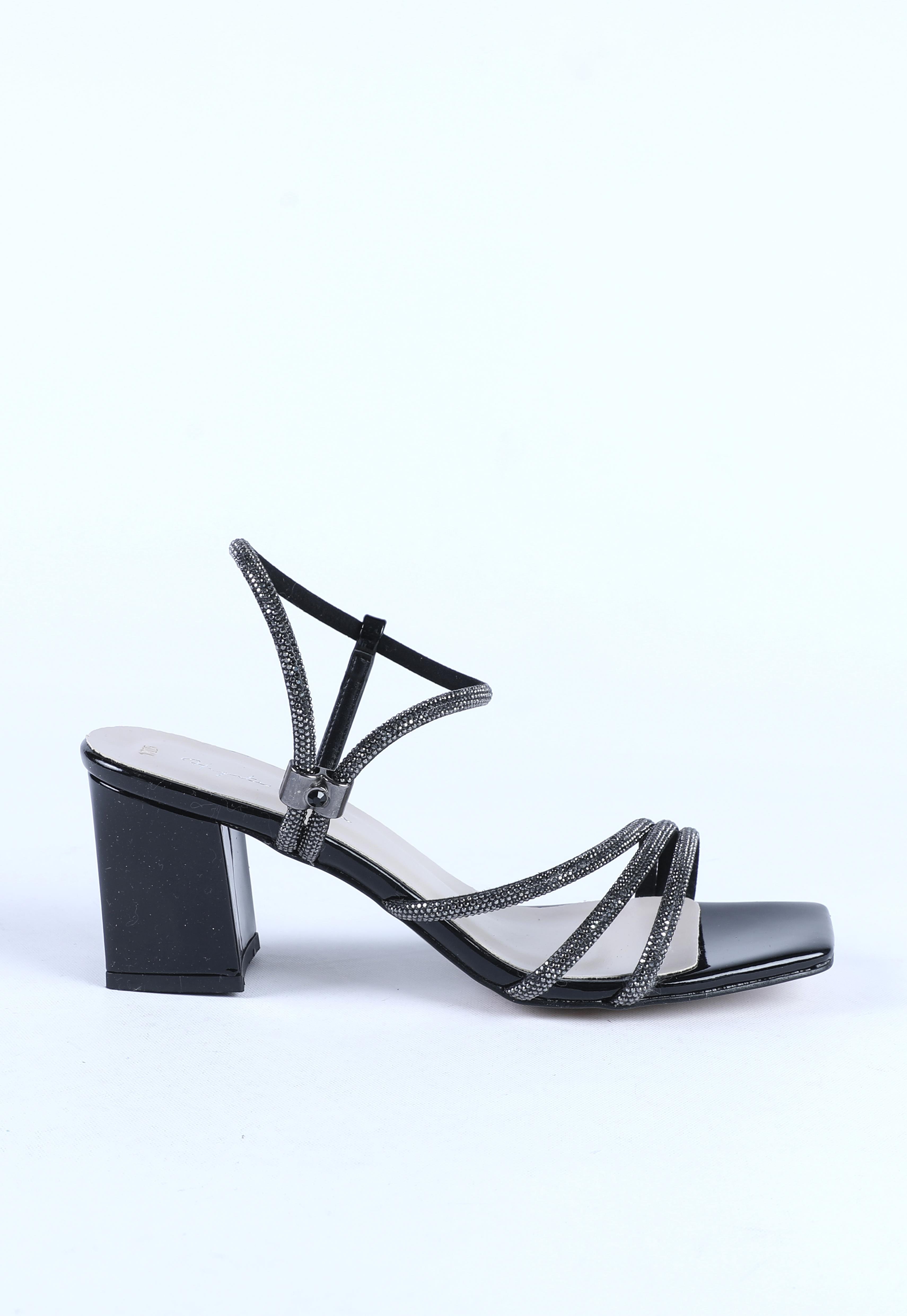 Kadın Taş Kordon Detaylı Abiye Ayakkabı Siyah