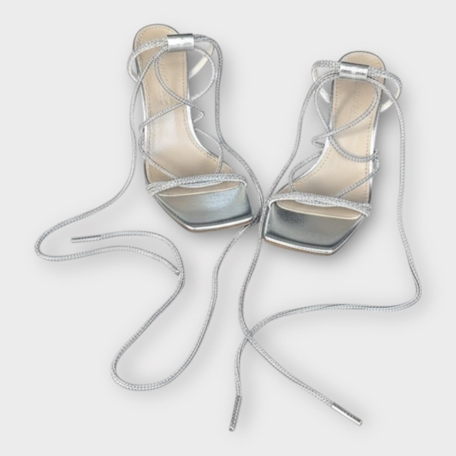 Kadın Taş Kordon Detaylı Abiye Ayakkabı Lame