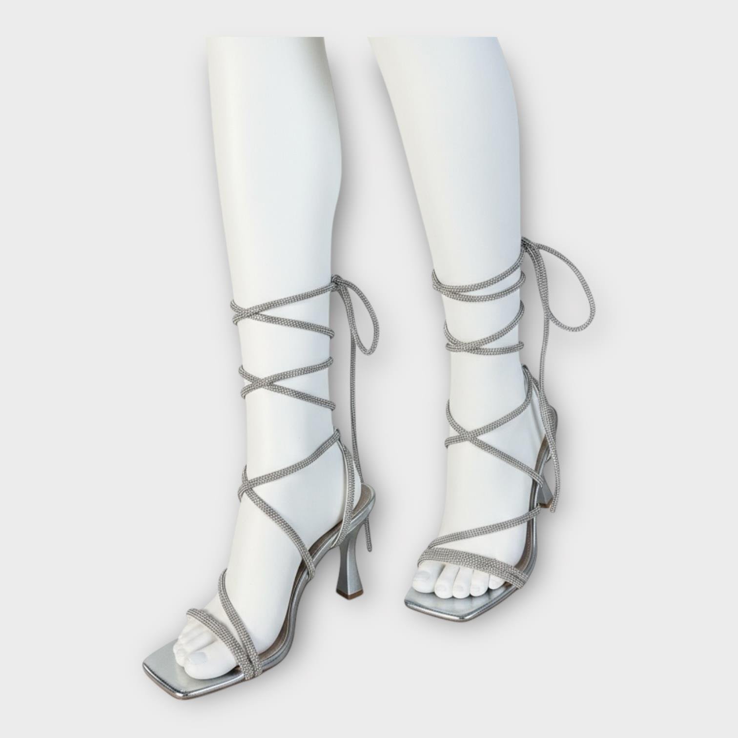 Kadın Taş Kordon Detaylı Abiye Ayakkabı Lame