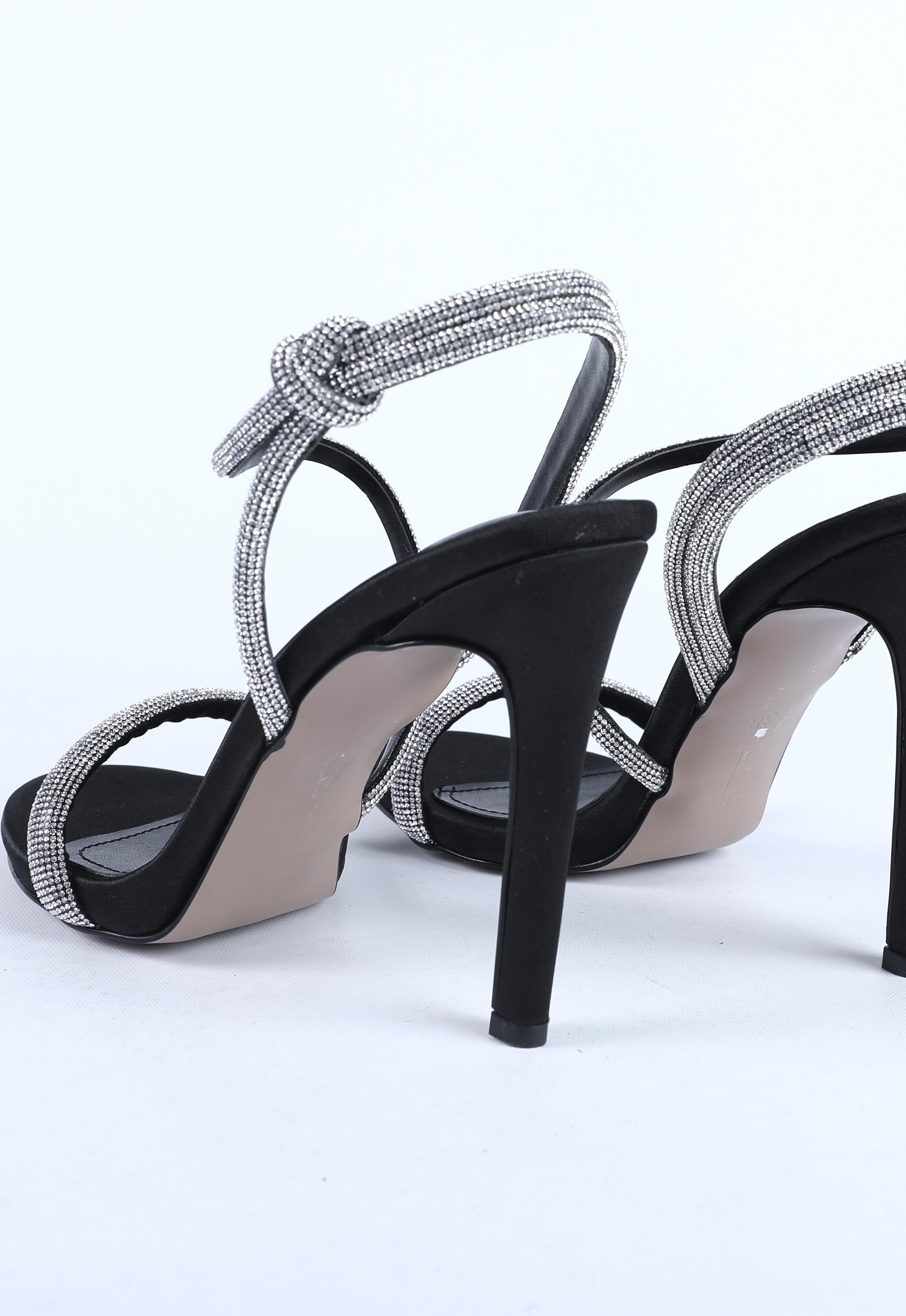 Kadın Taş Kordon Detaylı Abiye Ayakkabı Siyah