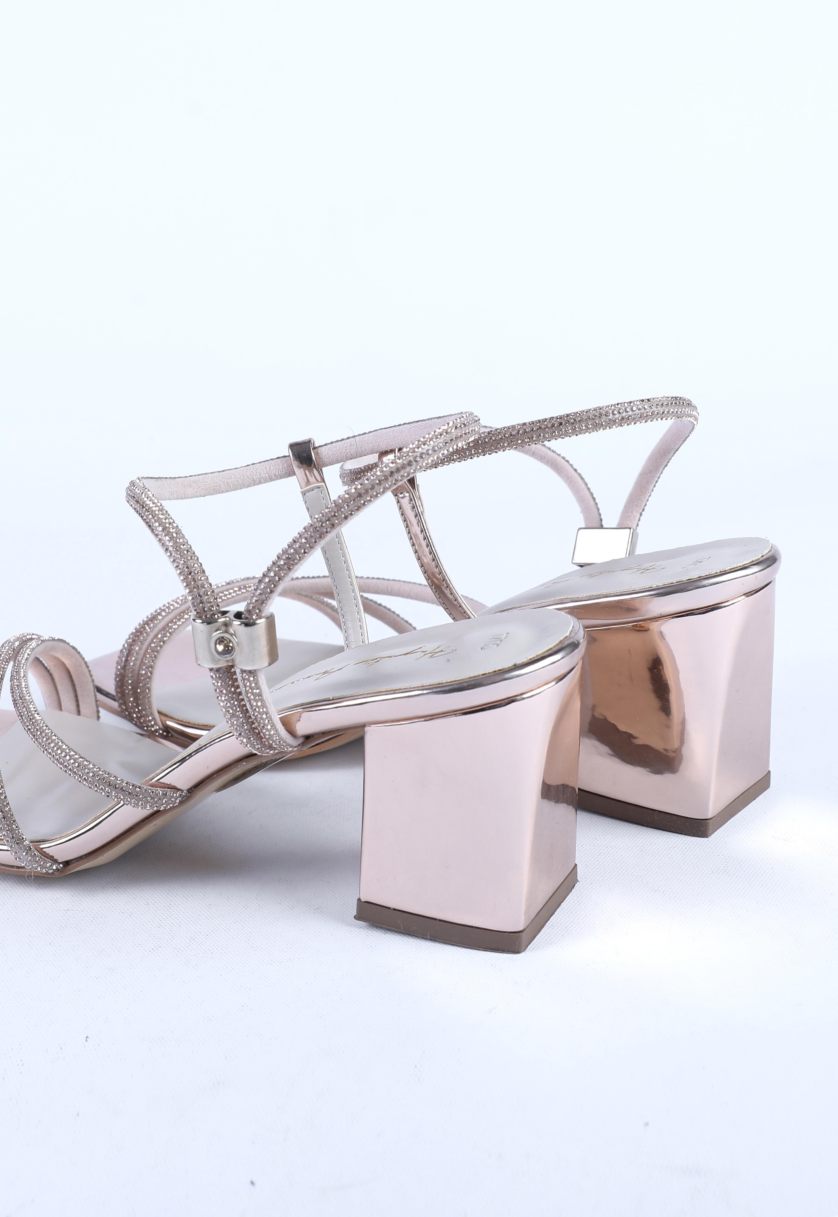 Kadın Taş Kordon Detaylı Abiye Ayakkabı Altın