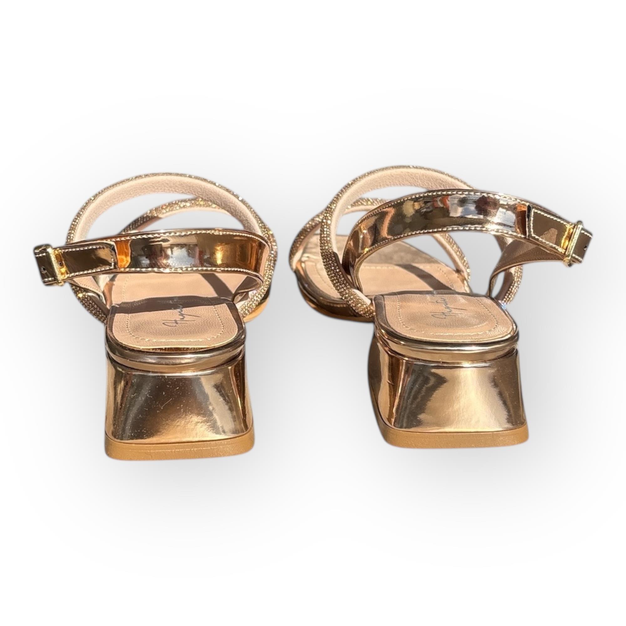 Kadın Taş Kordon Detaylı Abiye Sandalet Altın