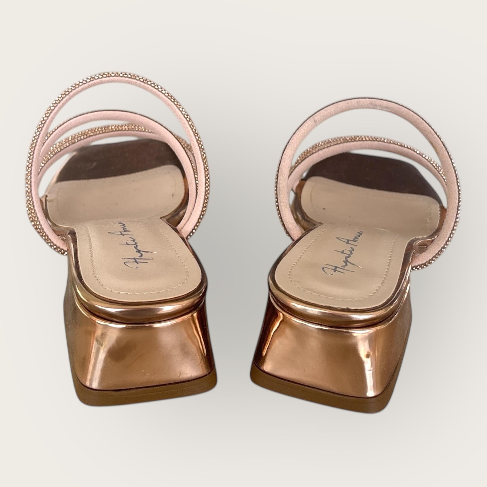 Kadın Taş Kordon Detaylı Abiye Terlik Altın