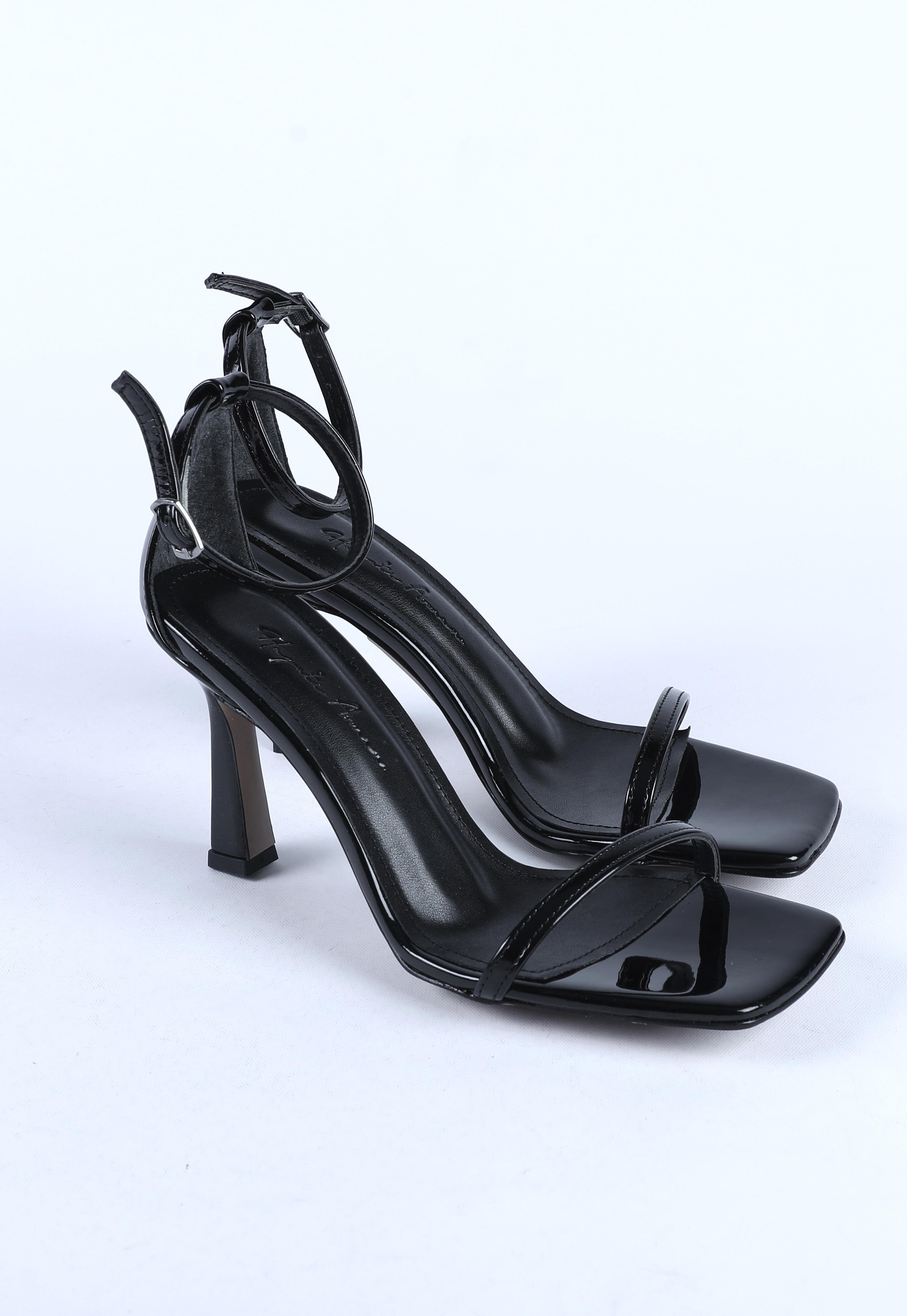 Kadın Tek Bant Bilekten Bağlamalı Abiye Ayakkabı Siyah