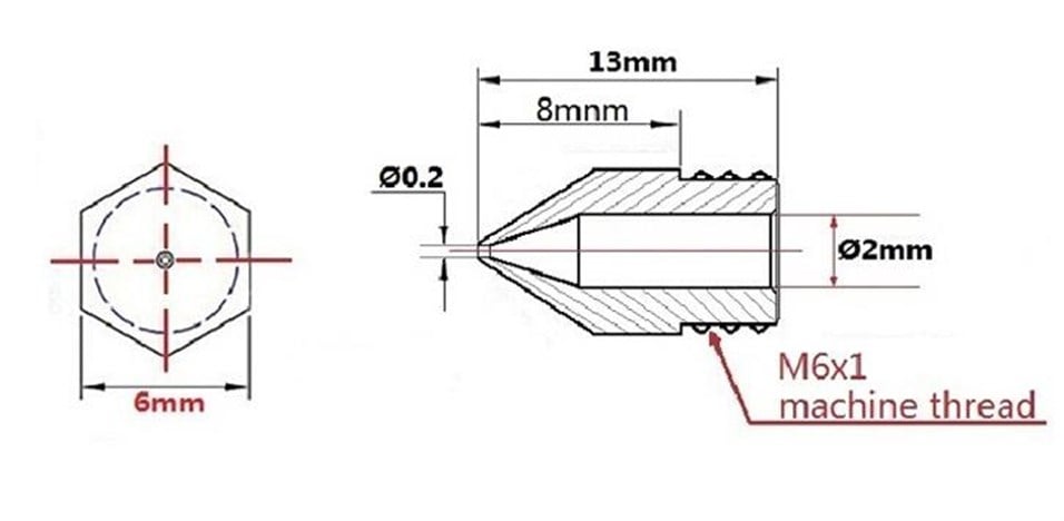 Mk8 Makerbot Nozzle 0,2mm