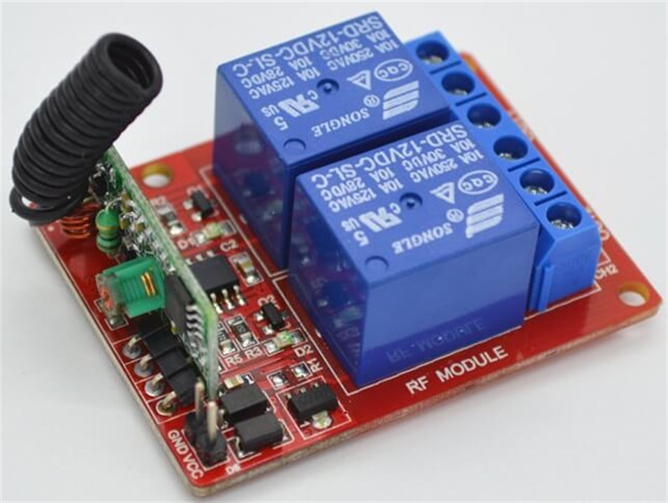 2 Kanal 12v 433 MHz Kablosuz RF Alıcılı Röle Kartı