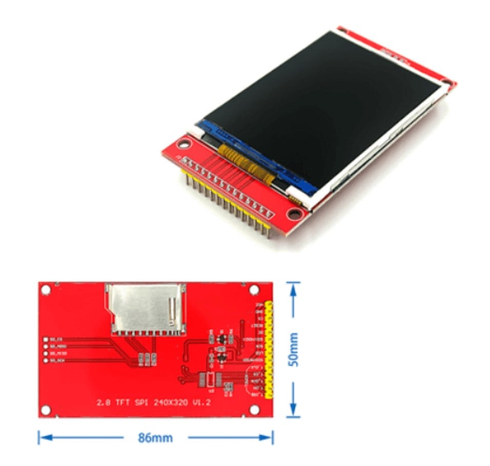 2.8 inch TFT LCD Ekran Arduino Modülü