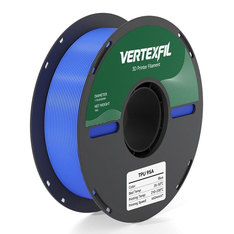 VERTEXFIL TPU 95A Flex Esnek Filament Mavi 1.75mm 1Kg