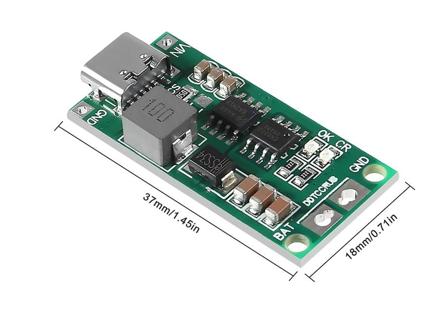 2S 2A Type C Şarj Modül Çok Hücreli 18650 Lityum Pil Şarj Modül
