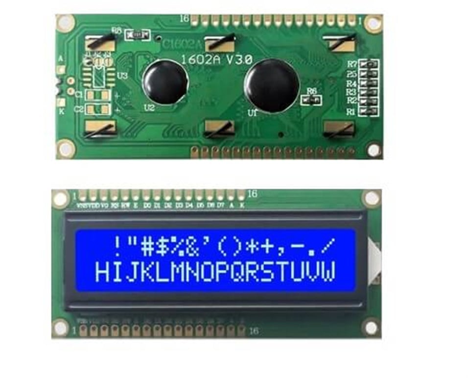 2x16 Lcd Mavi Ekran Sol Üst Sol Alt Bağlantı 1602A V3.0 | Uygun