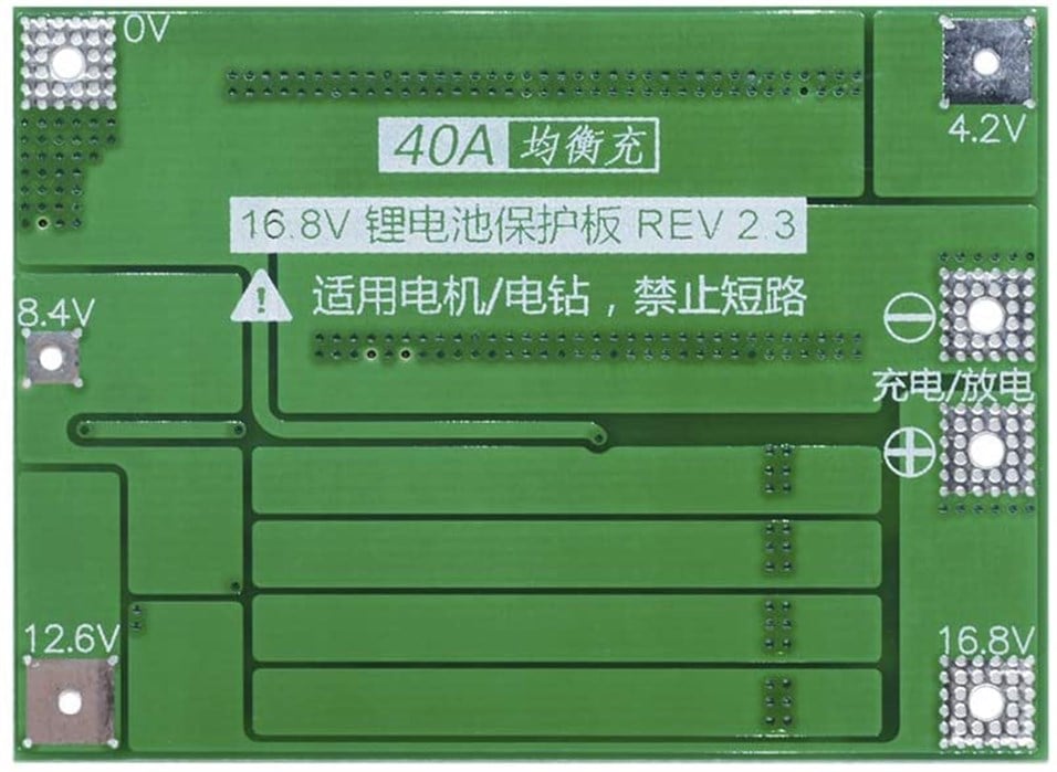 4S 14,8V 40A Lipo Pil Bms Balans Devresi Şarj Modülü