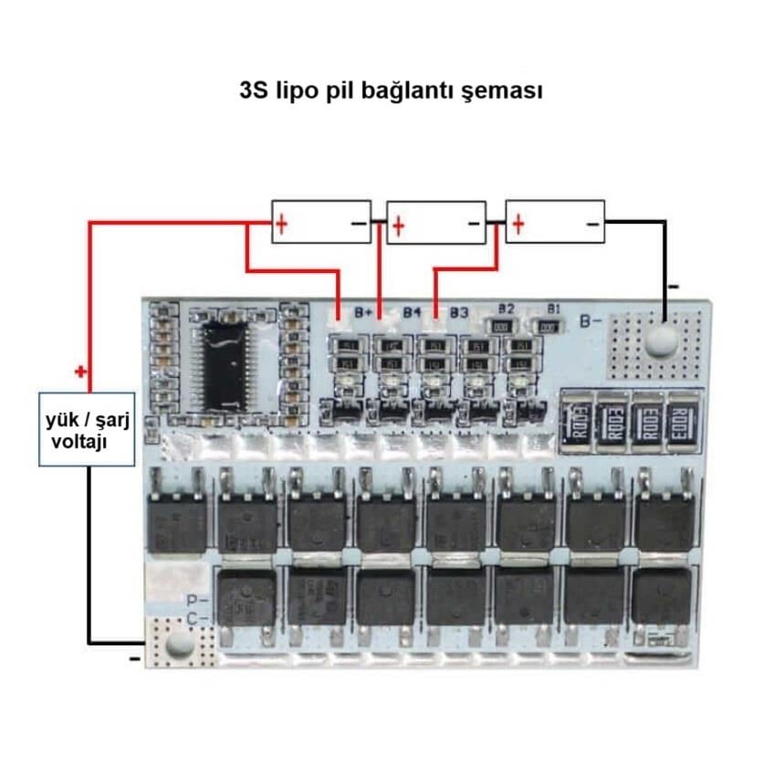5S 18V 100A Lipo Pil Bms Balans Devresi Şarj Modülü