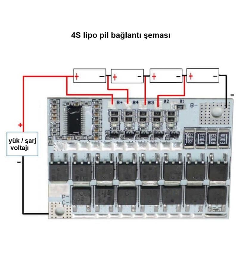 5S 18V 100A Lipo Pil Bms Balans Devresi Şarj Modülü