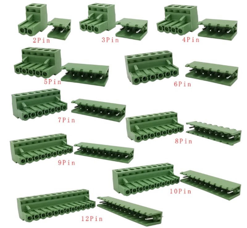 6 Pin 5,08mm 180' Geçmeli Takım Klemens