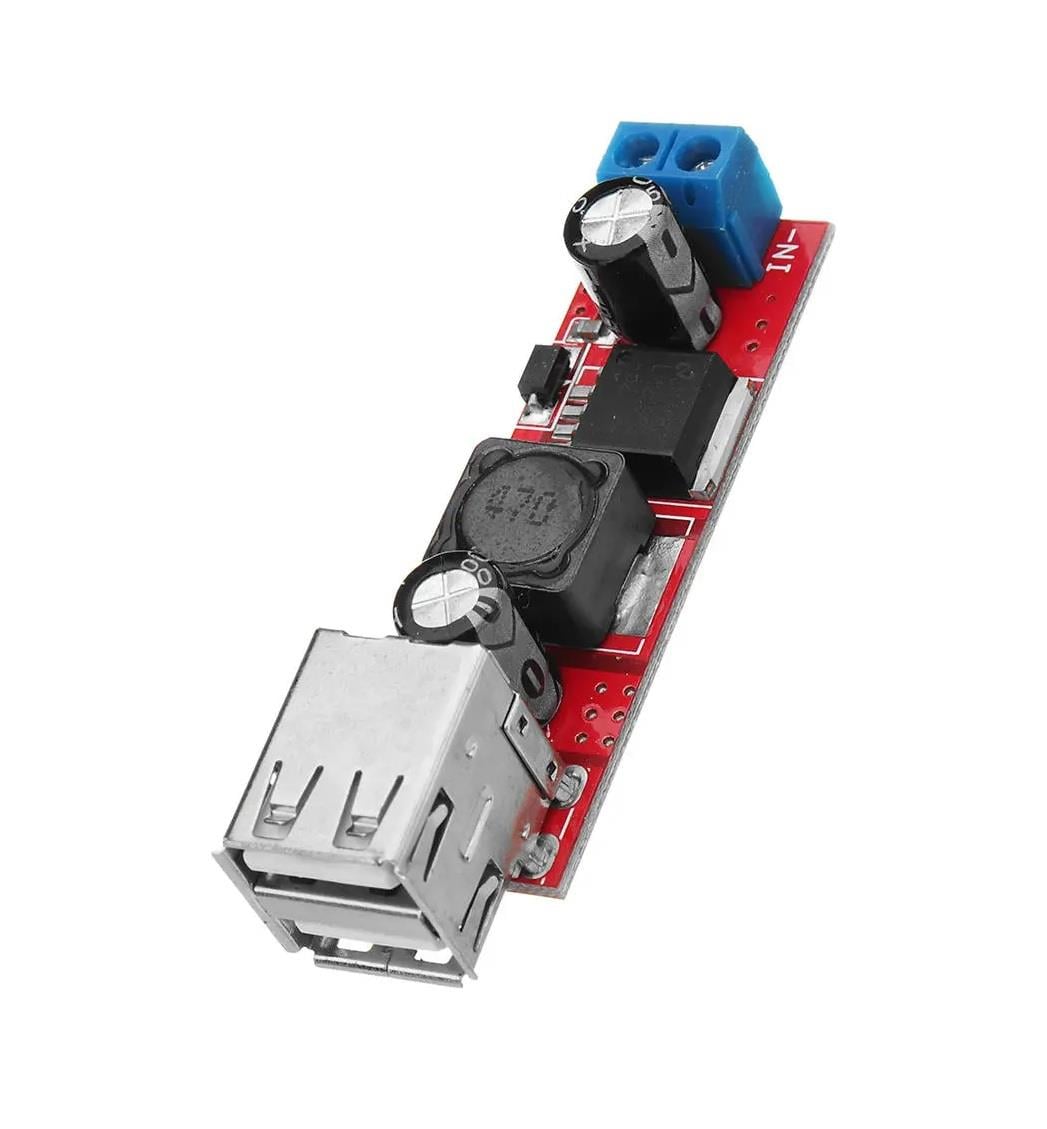 Çift USB Çıkışlı Voltaj Düşürücü Regülatör DC 12v 24v Giriş 5V 3A Çıkış