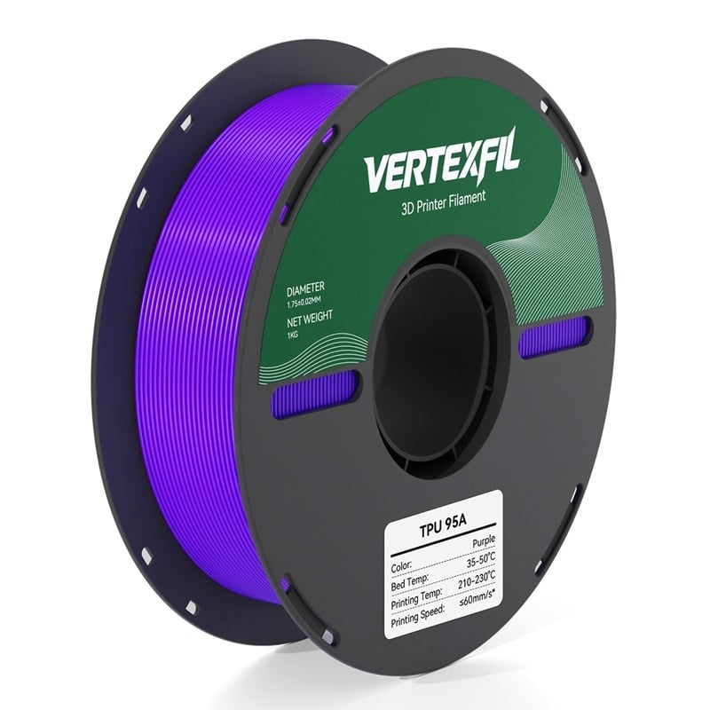 VERTEXFIL TPU 95A Flex Esnek Filament Mor 1.75mm 1Kg