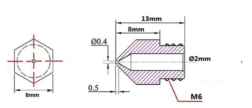 Mk8 Nozzle 0,3mm