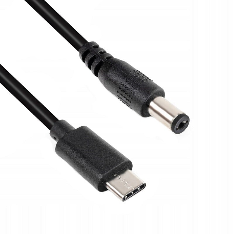 TYPE-C Erkek 5.5X2.5 mm Uçlu Adaptör Jacklı 1mt Kablo